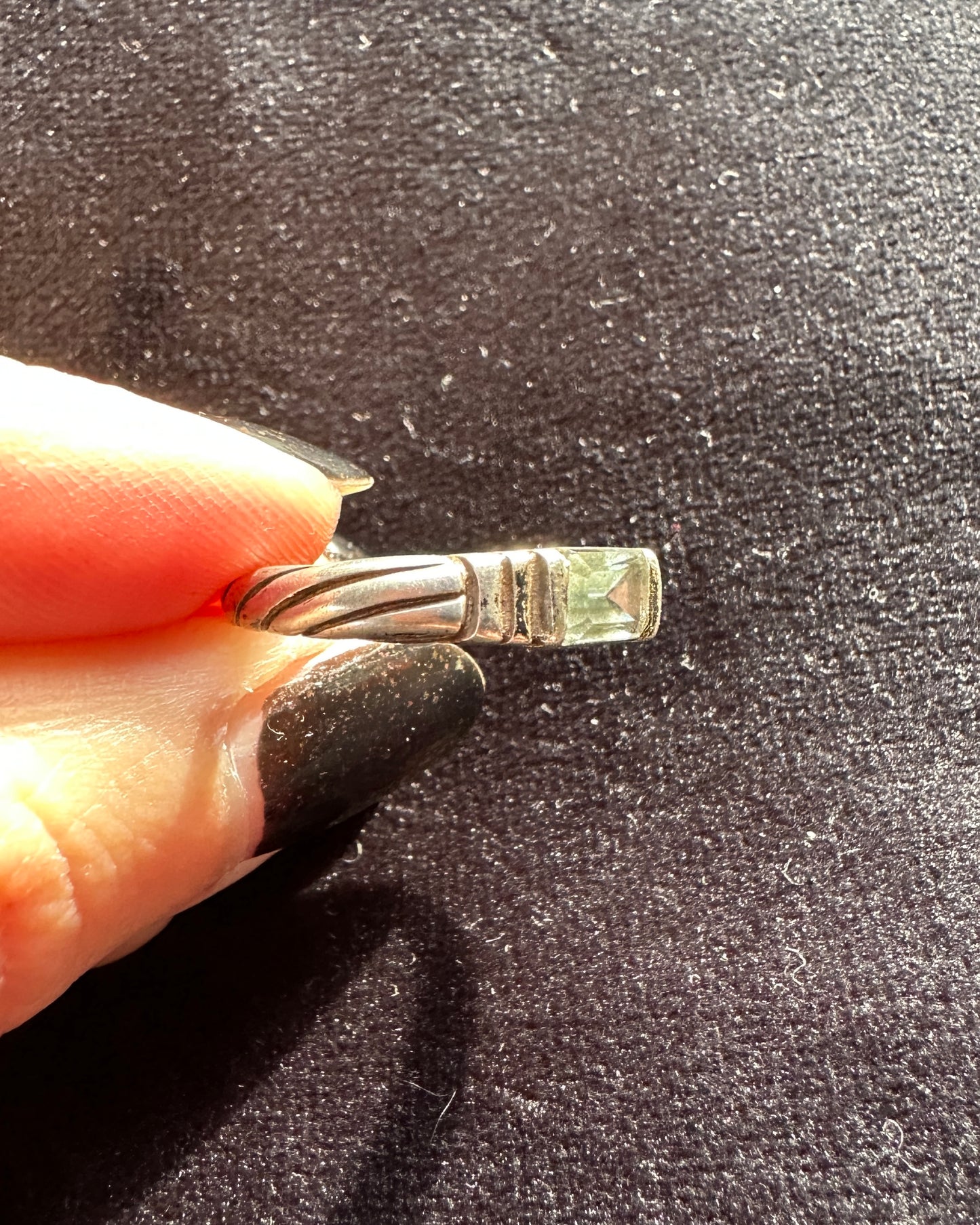 Silver Aquamarine Stackable Ring 6.50