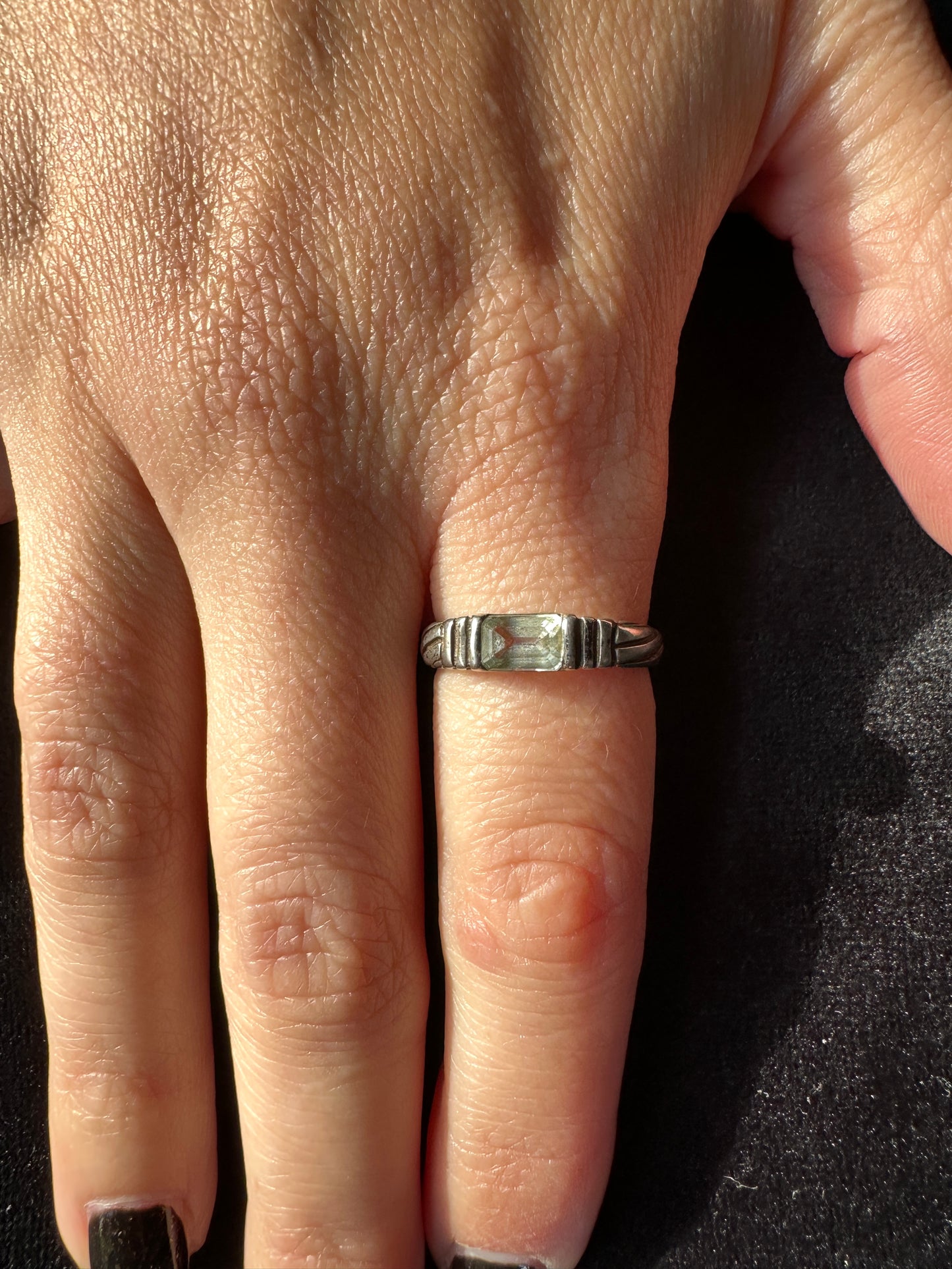 Silver Aquamarine Stackable Ring 6.50