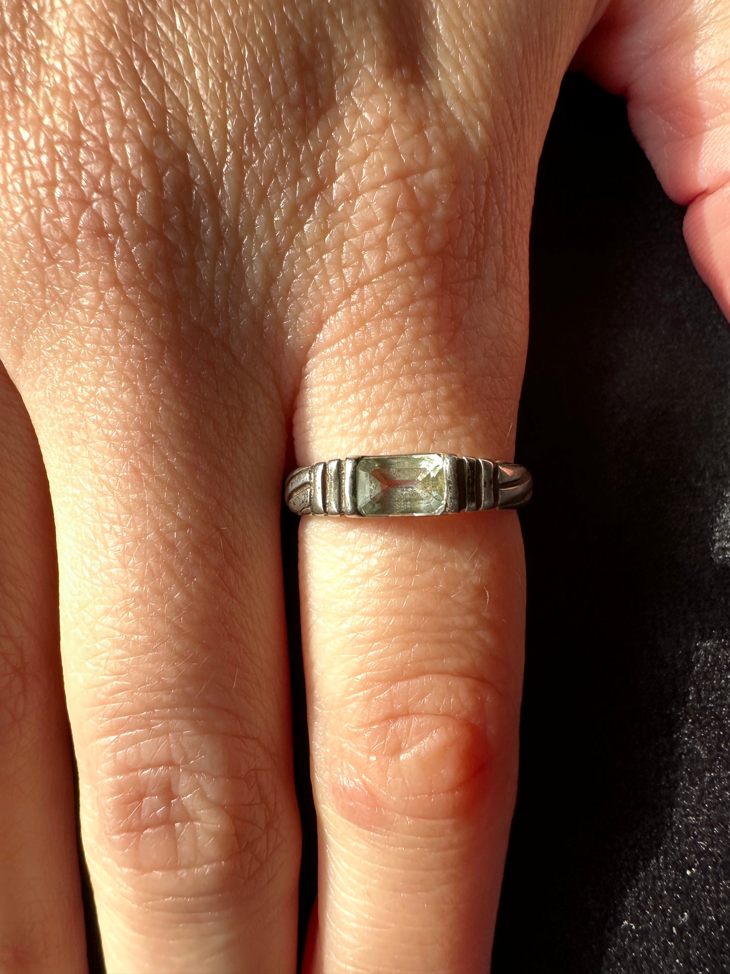 Silver Aquamarine Stackable Ring 6.50