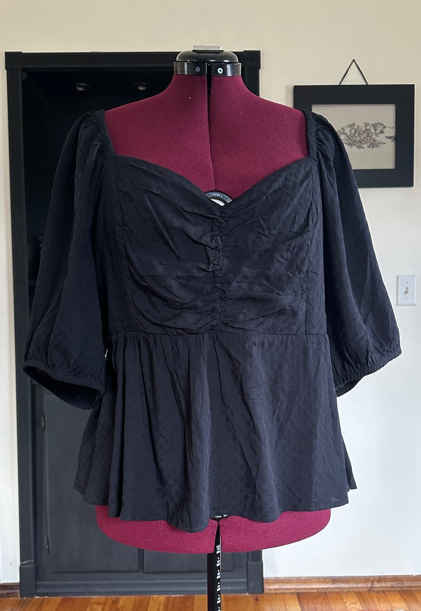 Romantic Puff Sleeve Baby Doll Top 3X