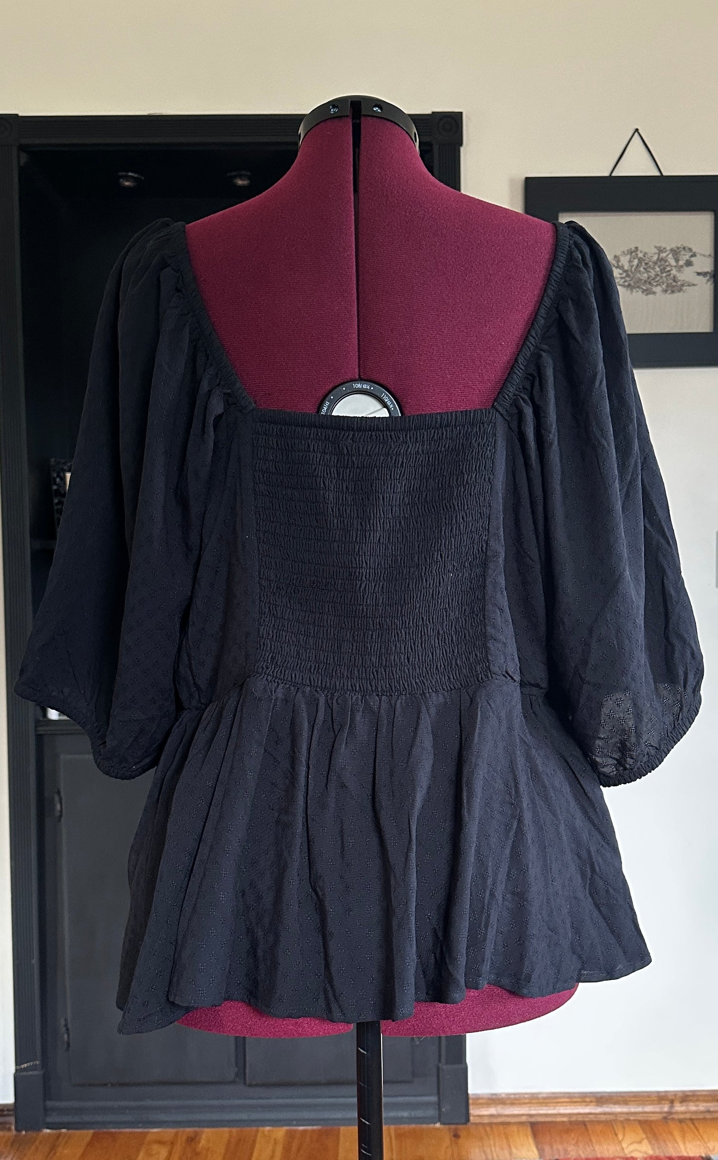Romantic Puff Sleeve Baby Doll Top 3X