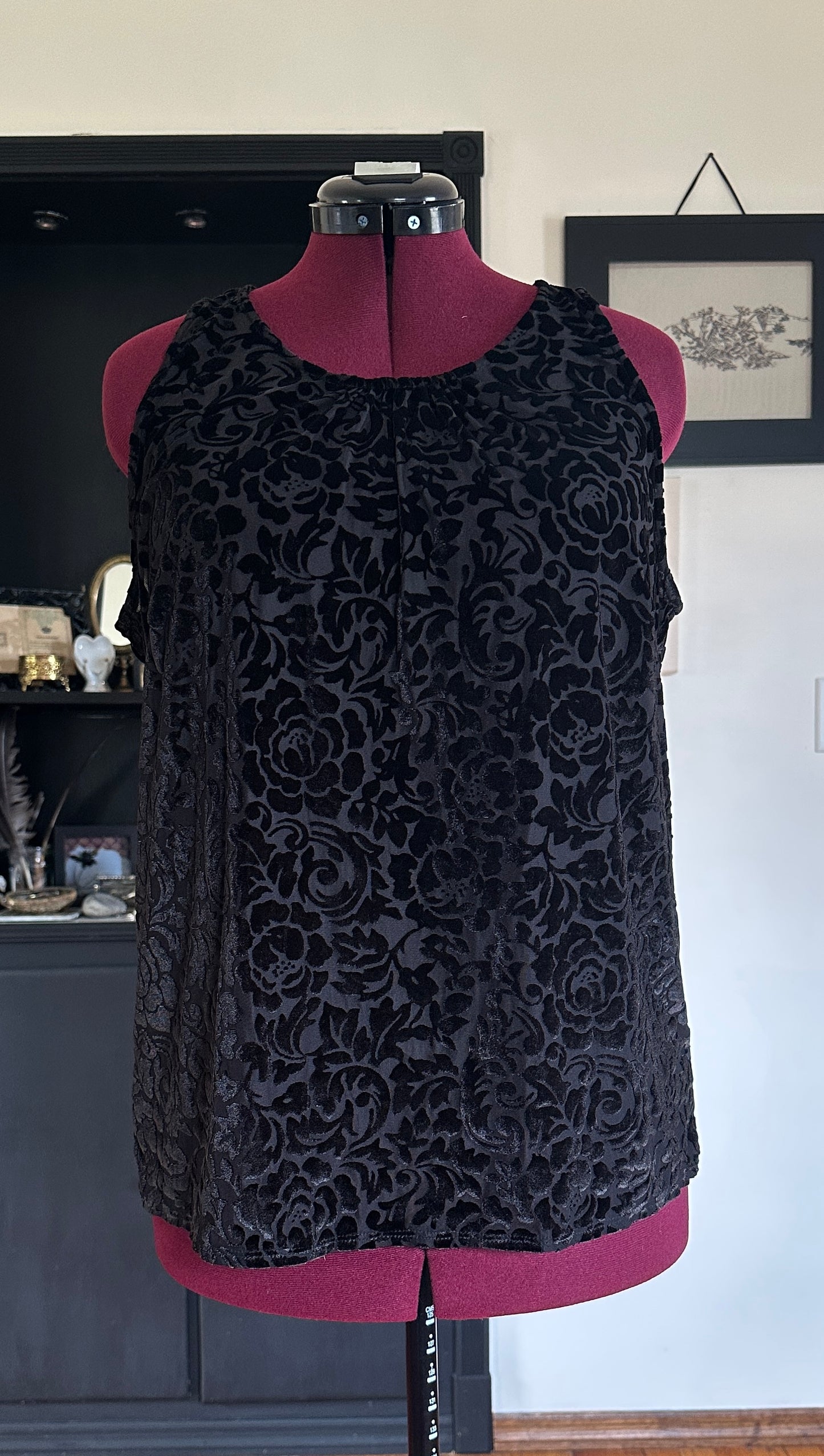 Burnout Velvet Tank Top L
