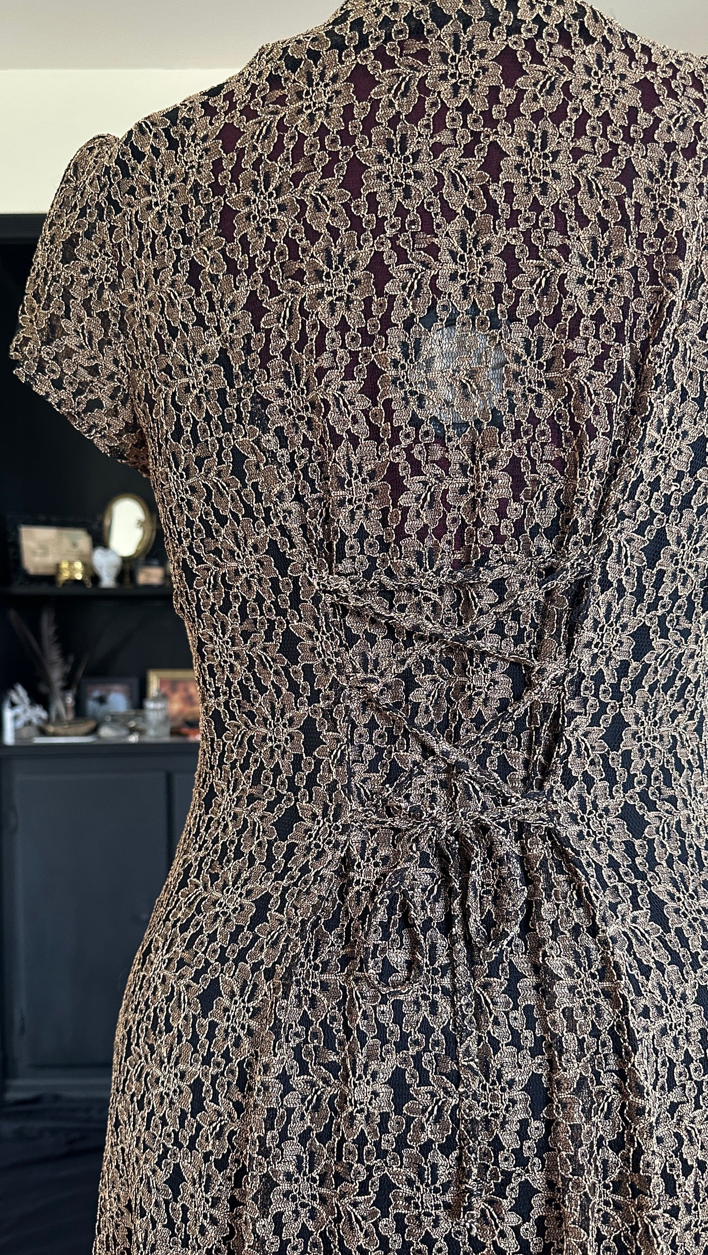 Vintage 90s Lace Dress XL