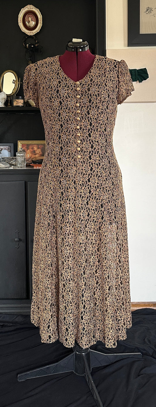 Vintage 90s Lace Dress XL