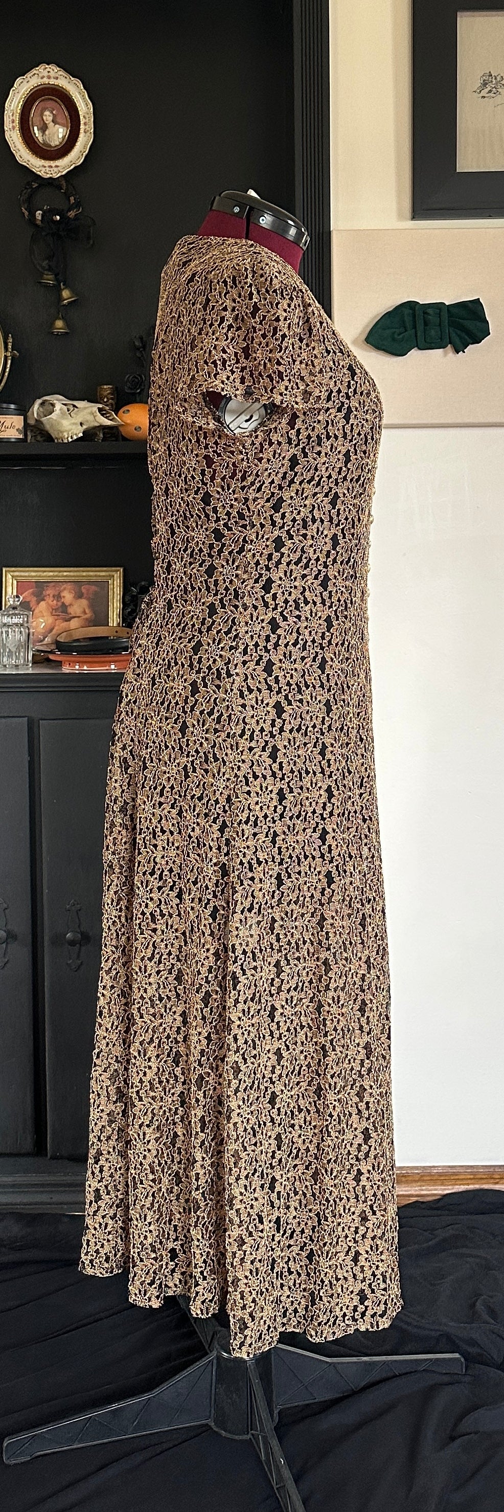 Vintage 90s Lace Dress XL