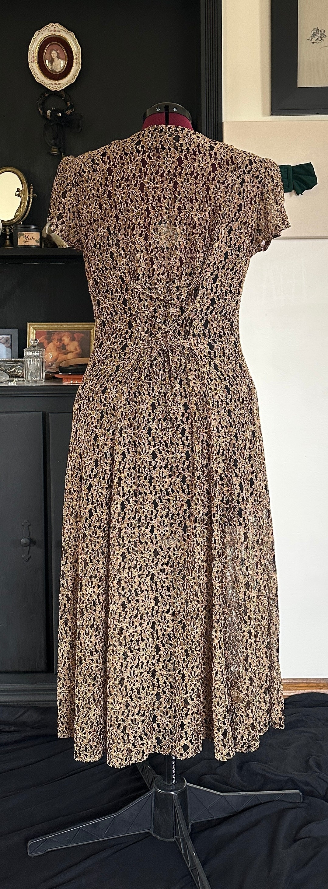 Vintage 90s Lace Dress XL