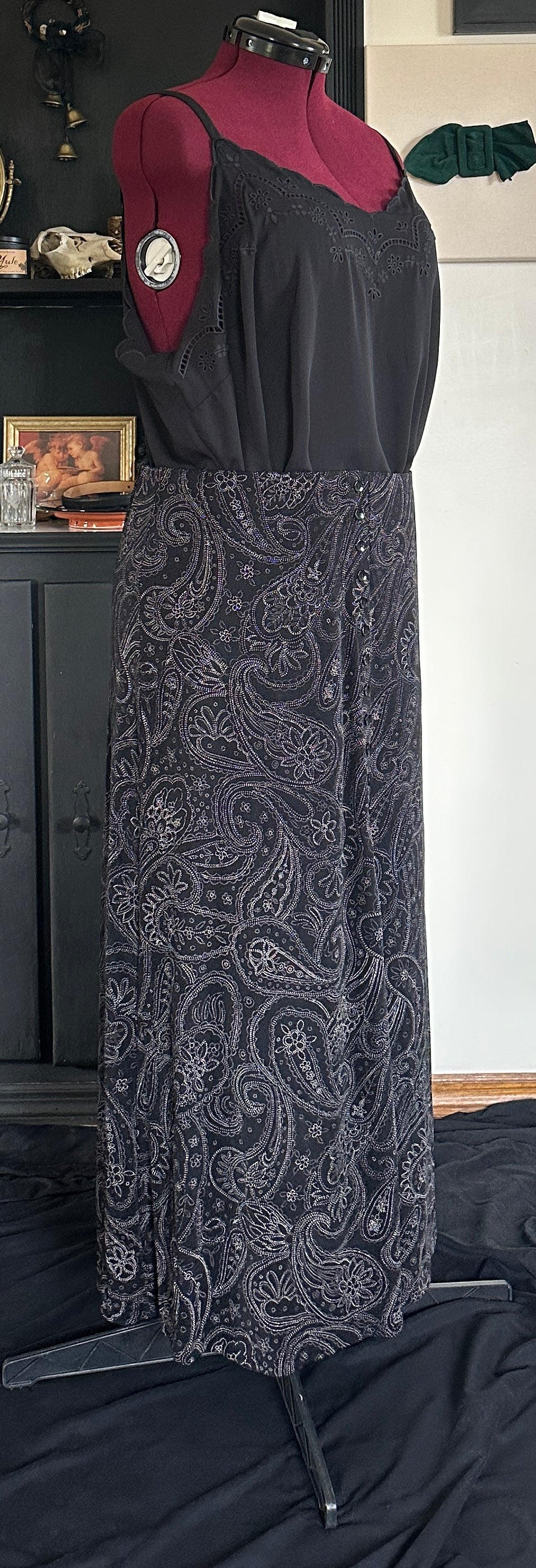 90s Paisley Maxi Skirt XL