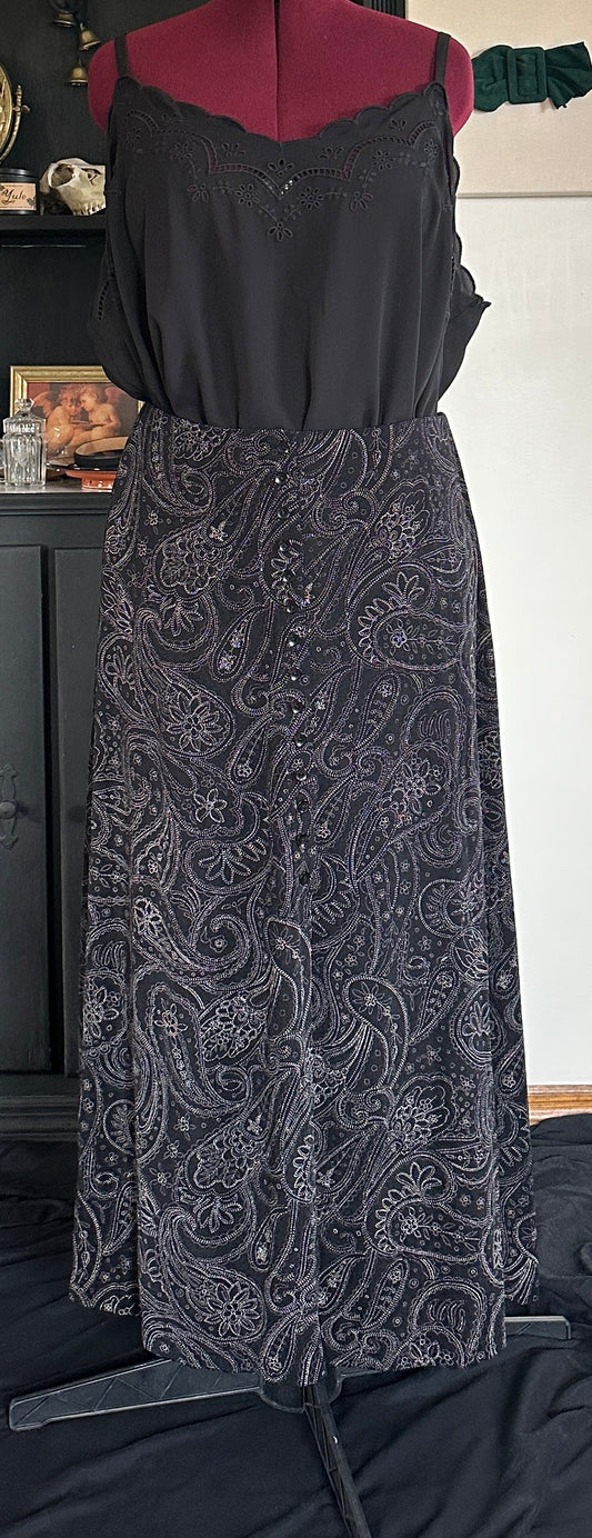 90s Paisley Maxi Skirt XL