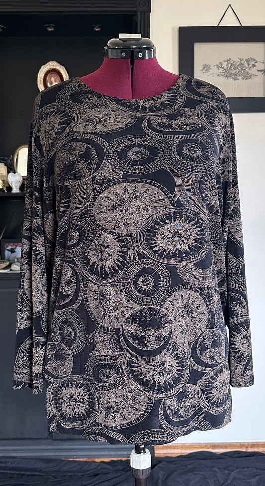 Vintage Astronomy Print Top L/XL