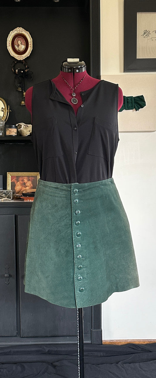 Vintage 90s Suede Skirt L