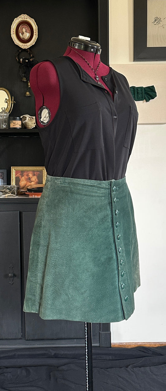 Vintage 90s Suede Skirt L