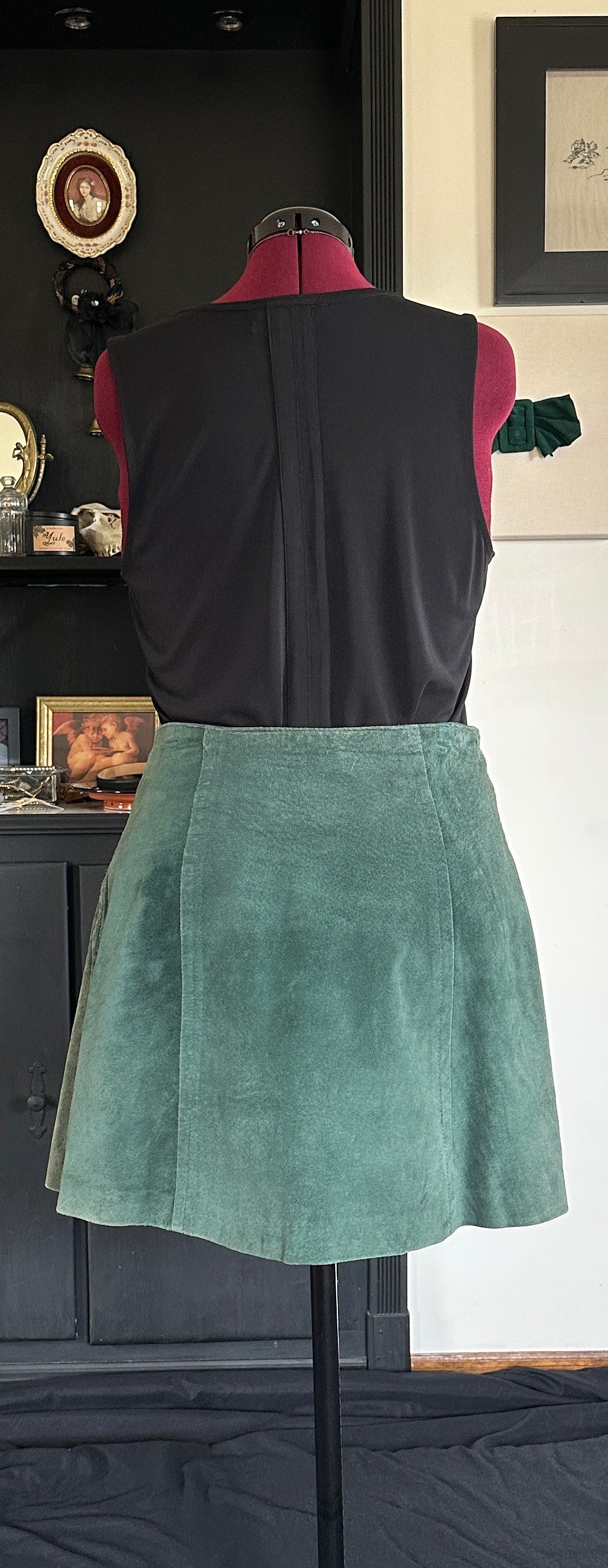 Vintage 90s Suede Skirt L