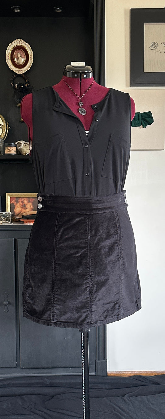 Free People Velveteen Mini Skirt 30"