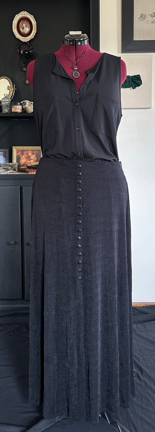 90s Soft Goth Maxi Skirt