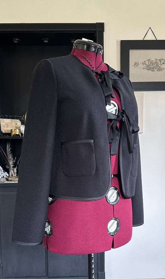 Goth Bow Front Short Jacket S