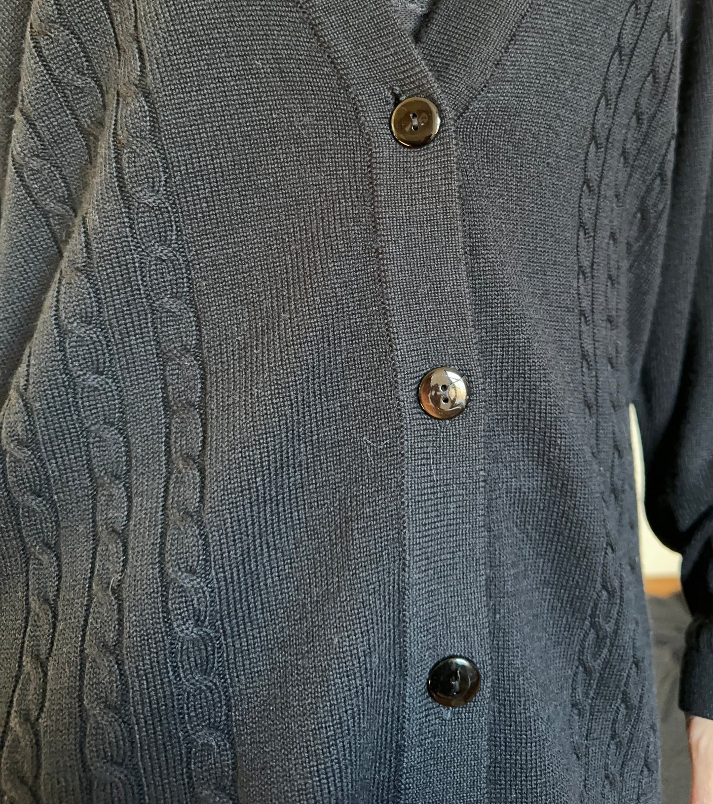 Cable Knit Cardigan M - L