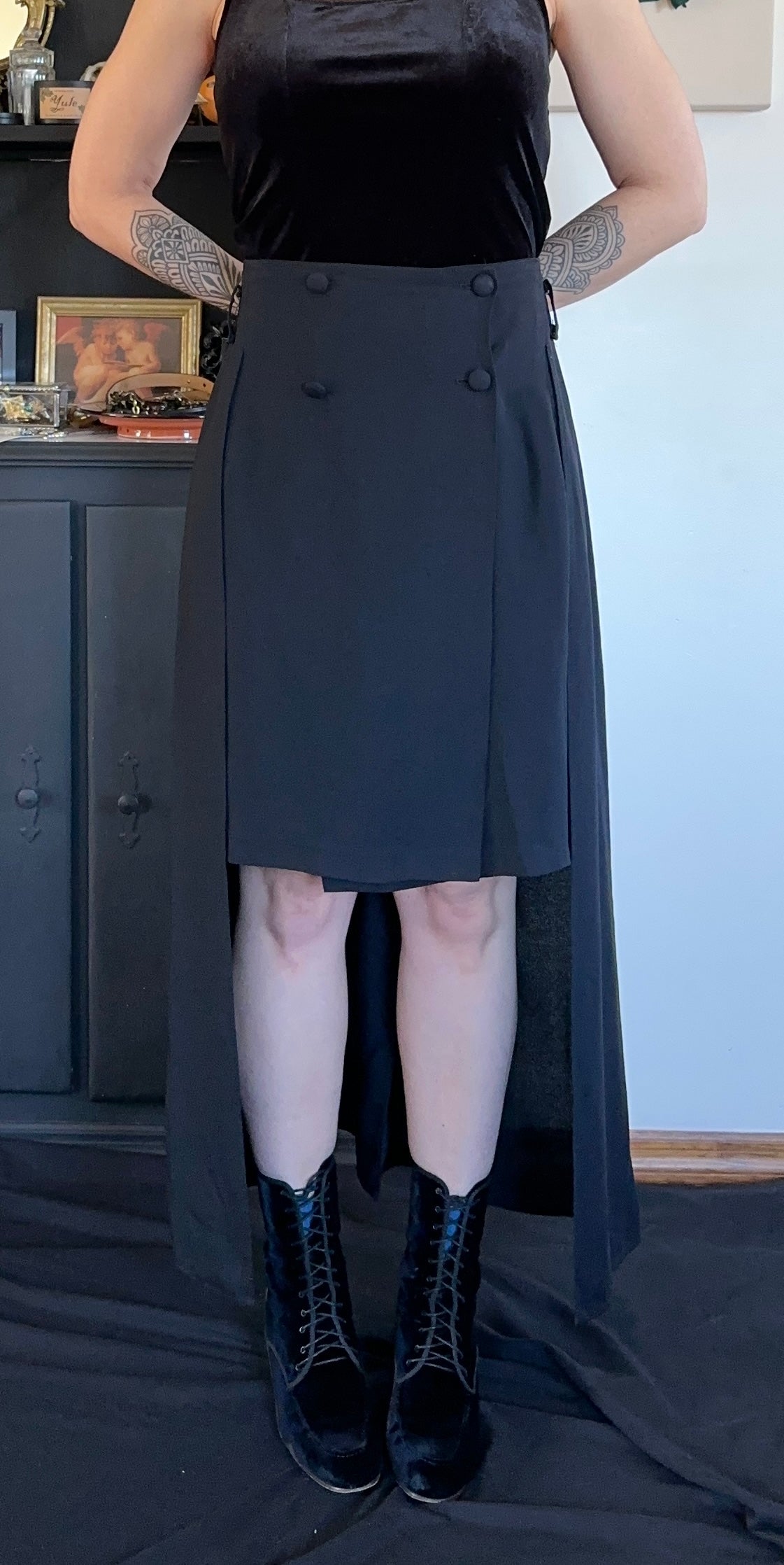 90s Goth Wrap Skirt M