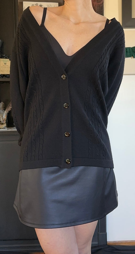 Cable Knit Cardigan M - L