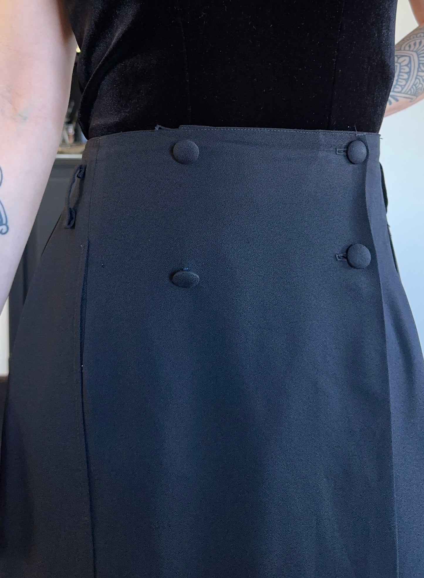 90s Goth Wrap Skirt M