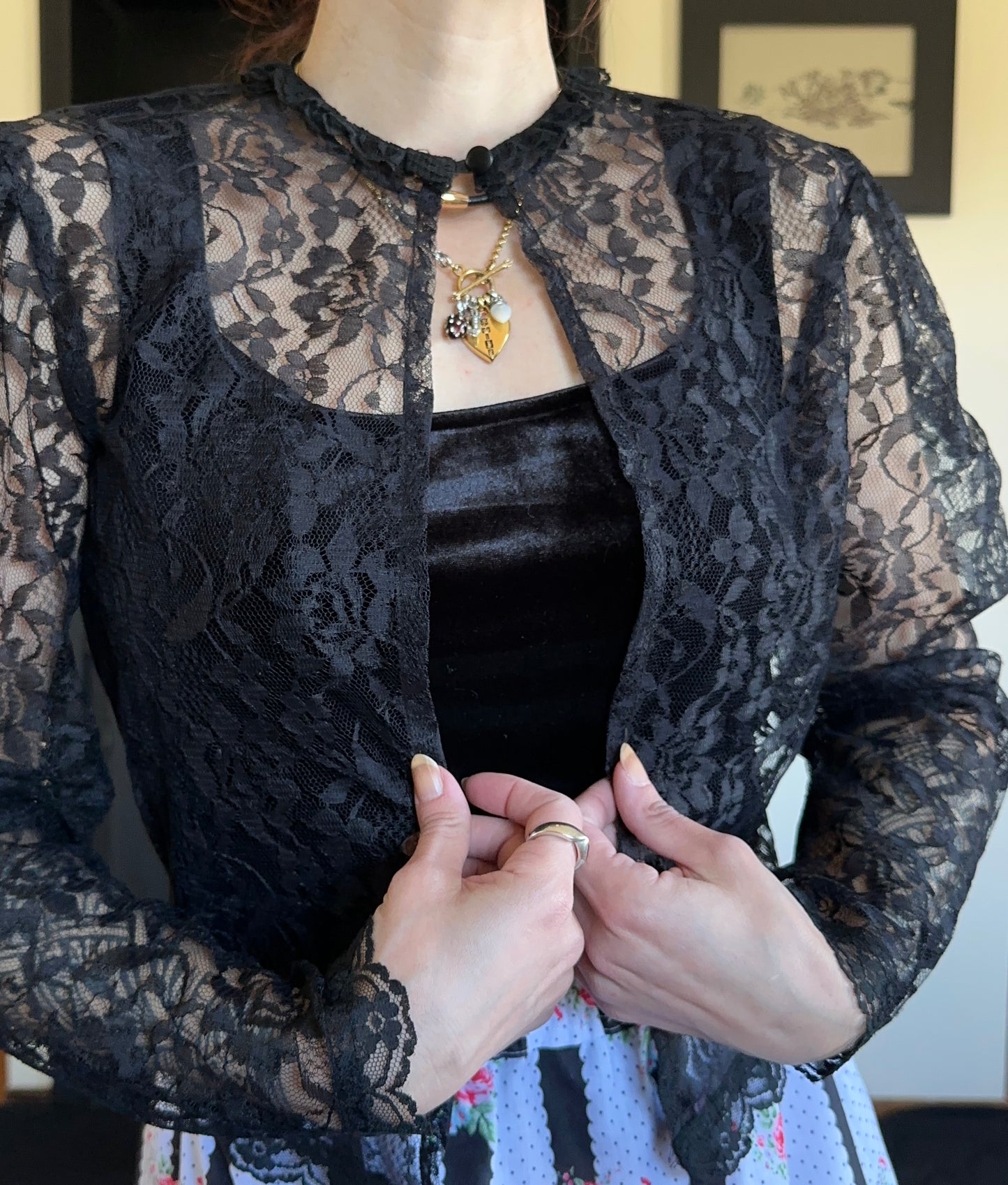 80s Gunne Sax Lace Bolero M/L