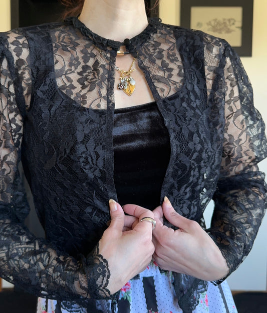 80s Gunne Sax Lace Bolero M/L