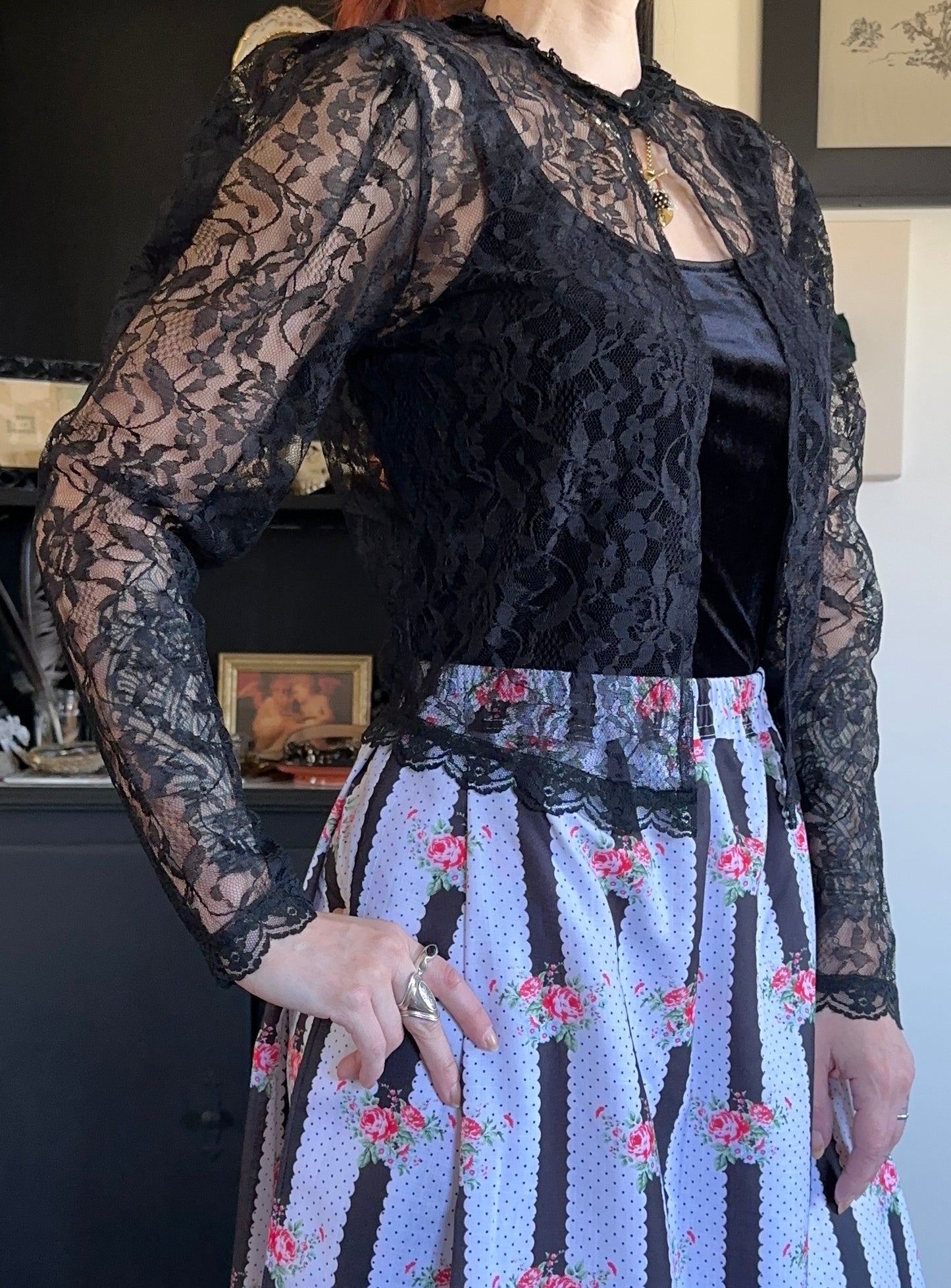 80s Gunne Sax Lace Bolero M/L