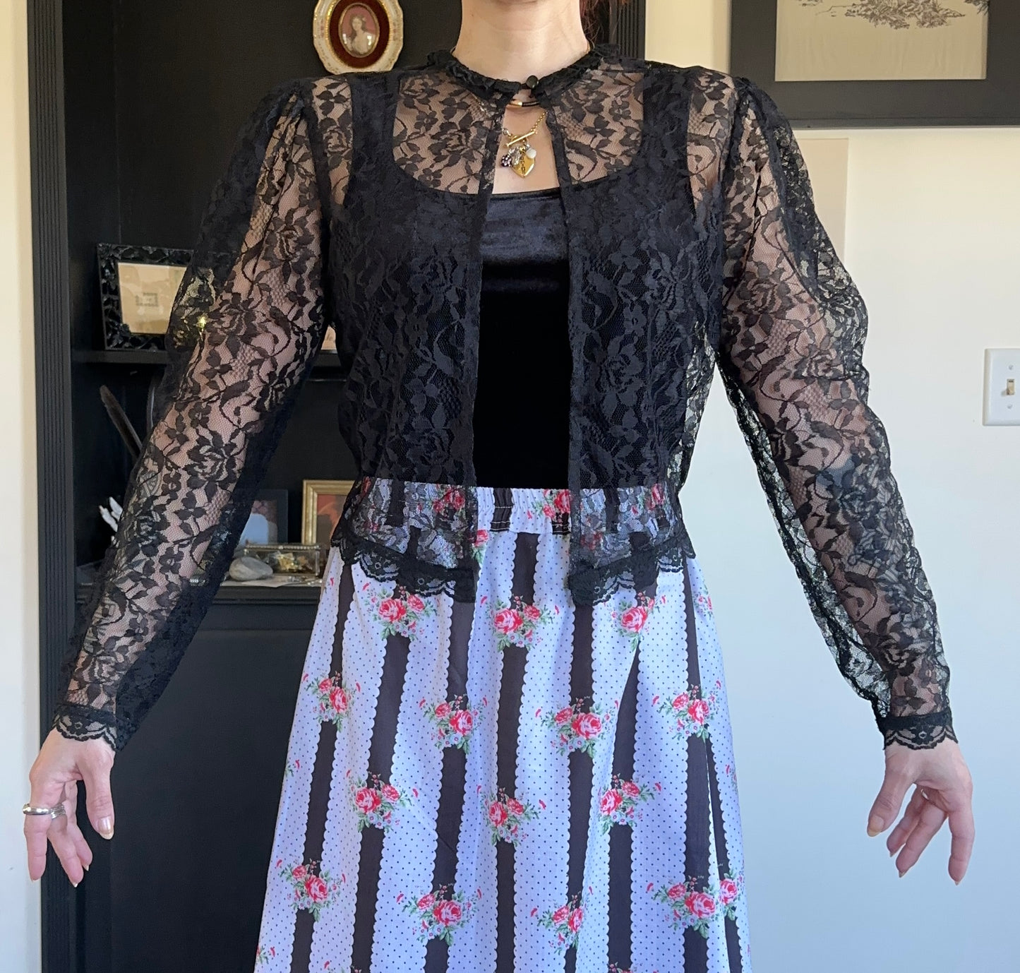 80s Gunne Sax Lace Bolero M/L
