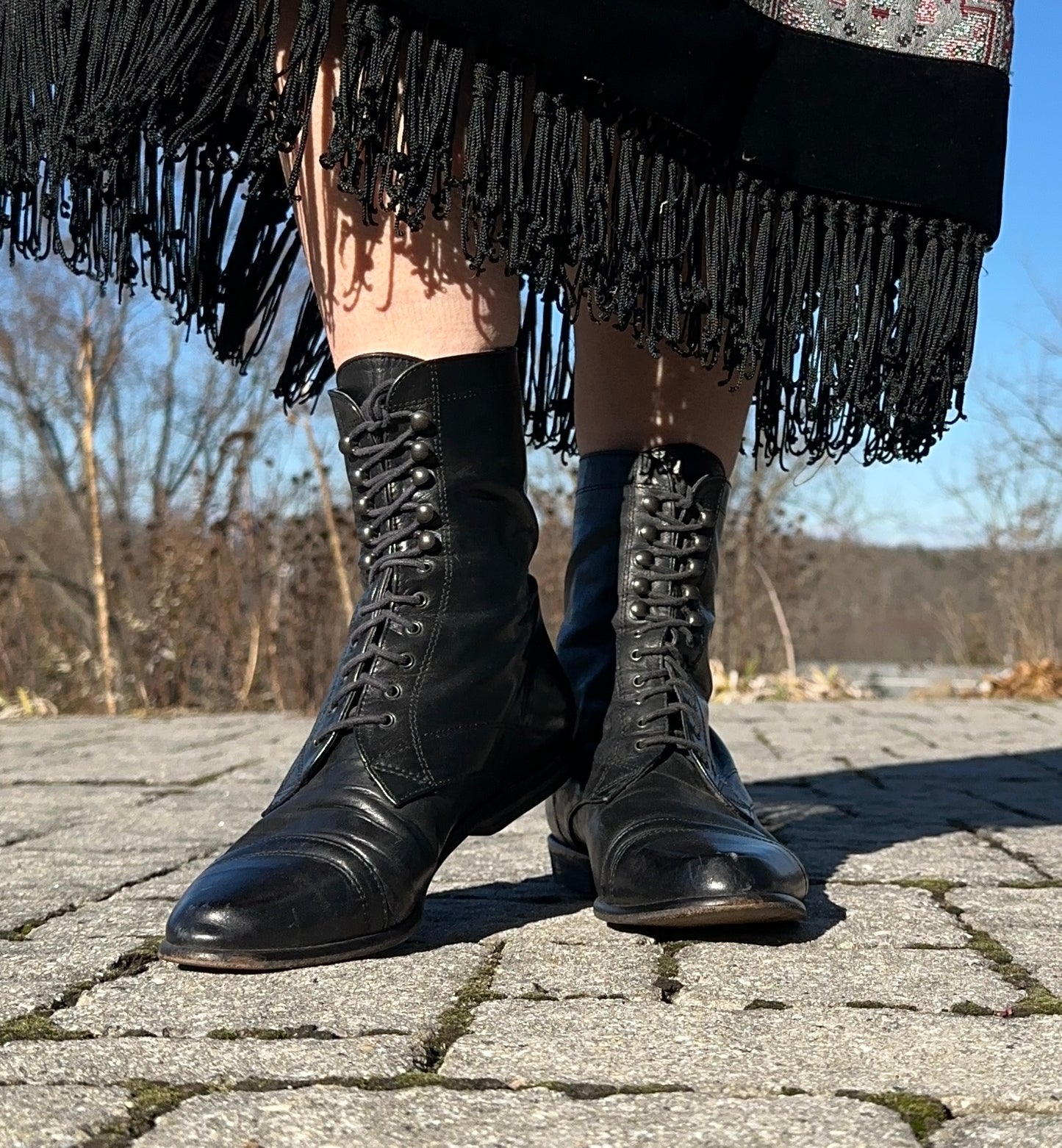 80s Lace Up Victorian Revival Boots SZ 7