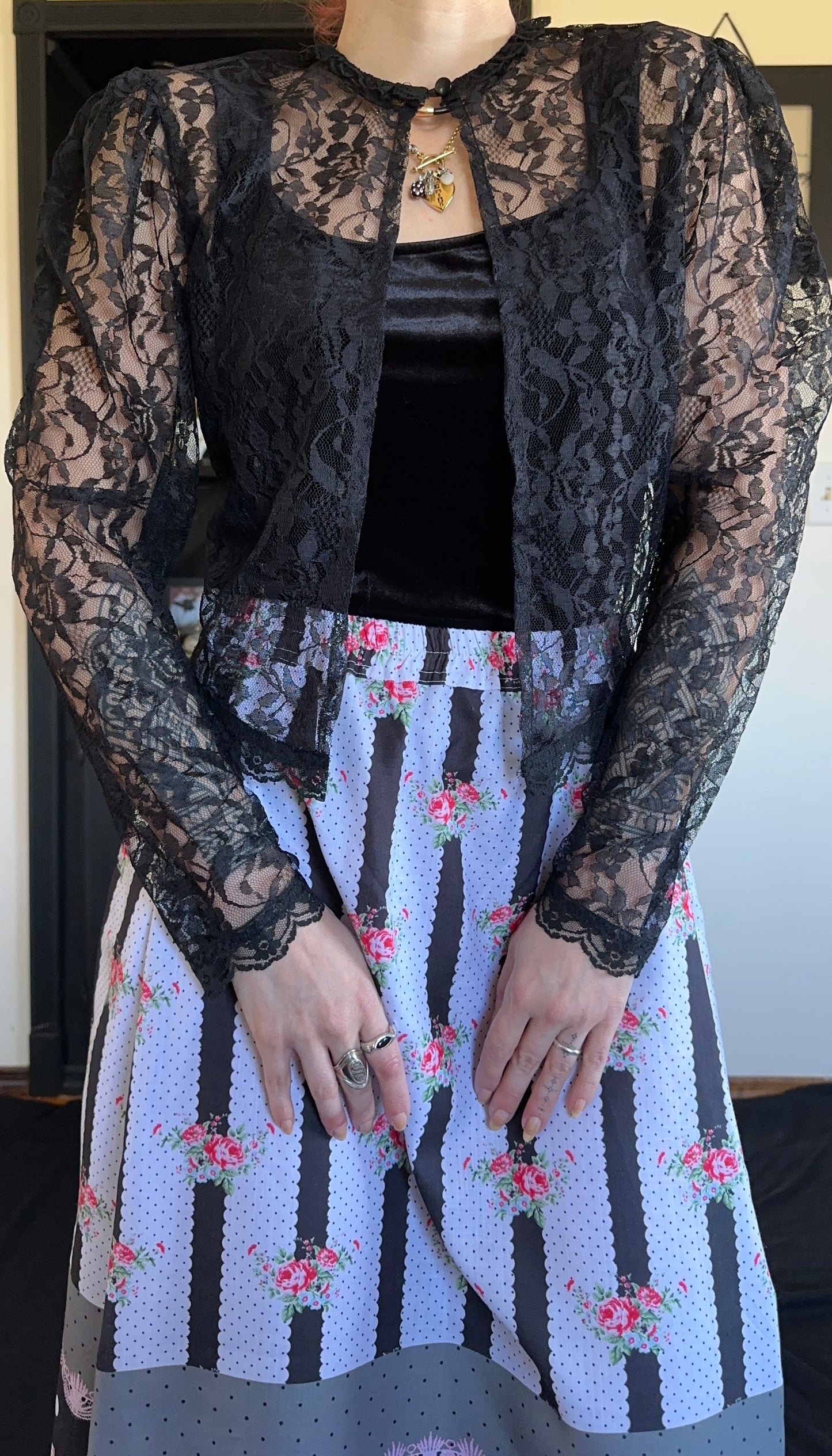 80s Gunne Sax Lace Bolero M/L
