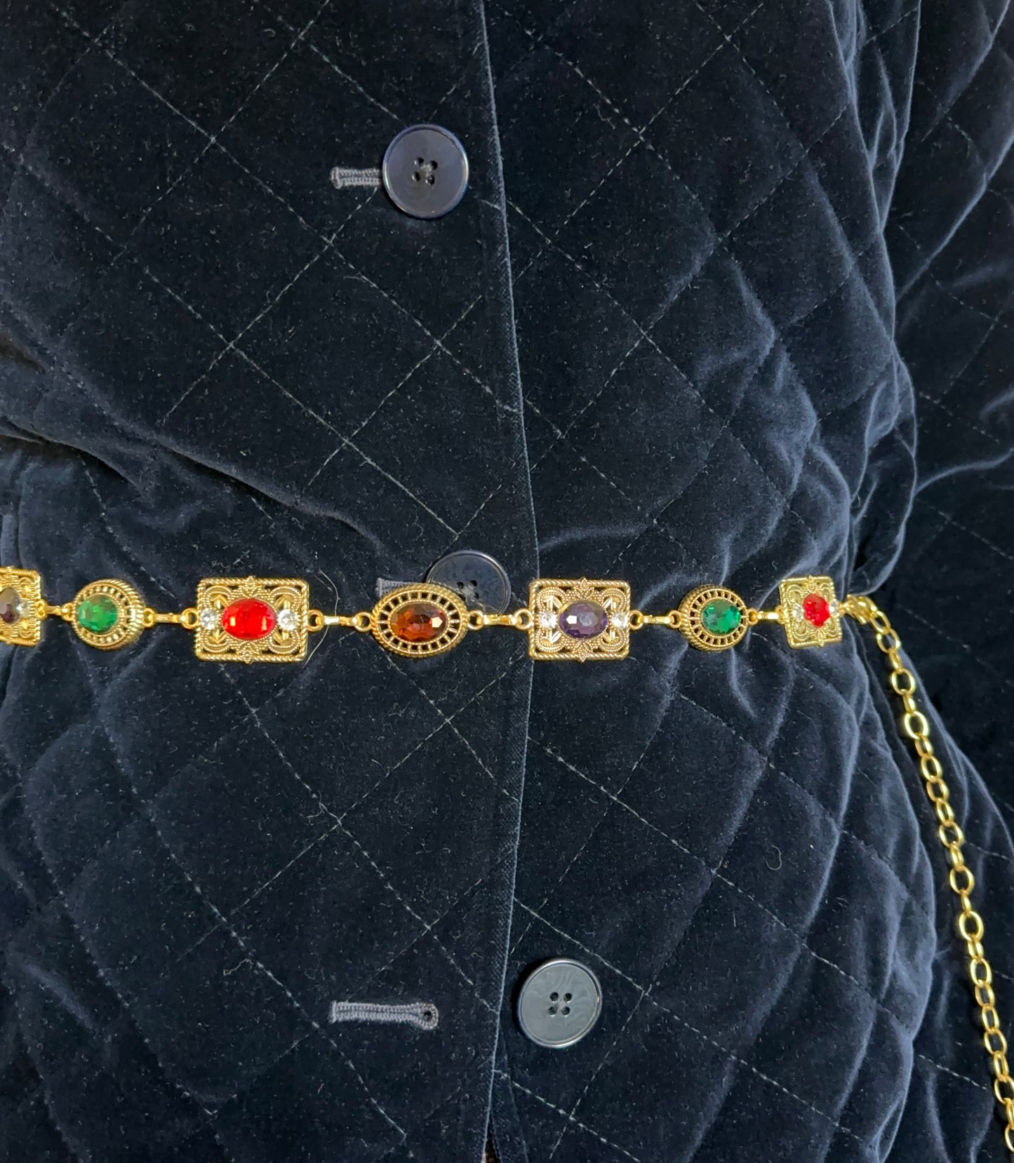 Vintage Ralph Lauren Quilted Velvet Blazer M