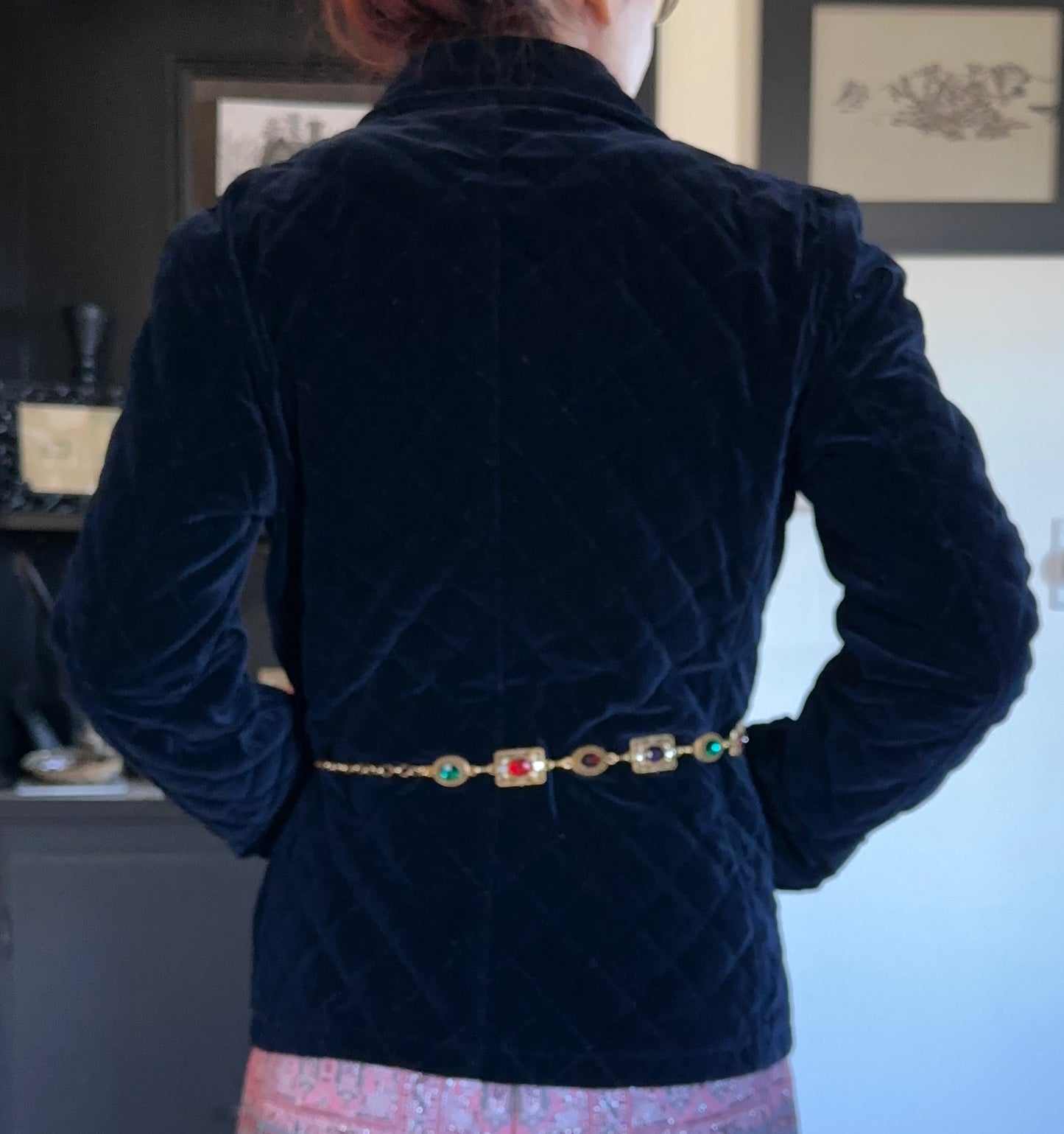 Vintage Ralph Lauren Quilted Velvet Blazer M