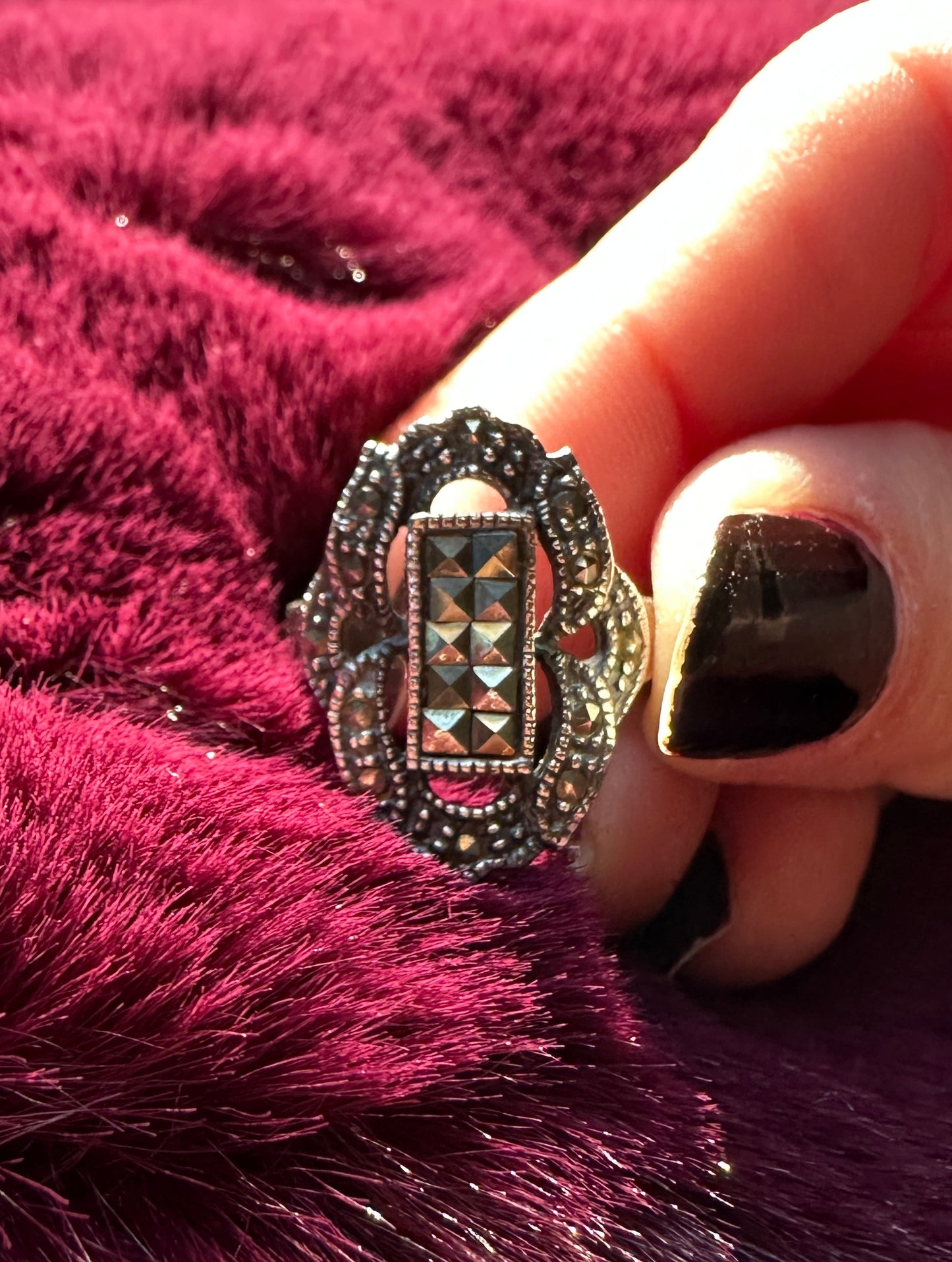 Silver And Marcasite Ring SZ 6.5