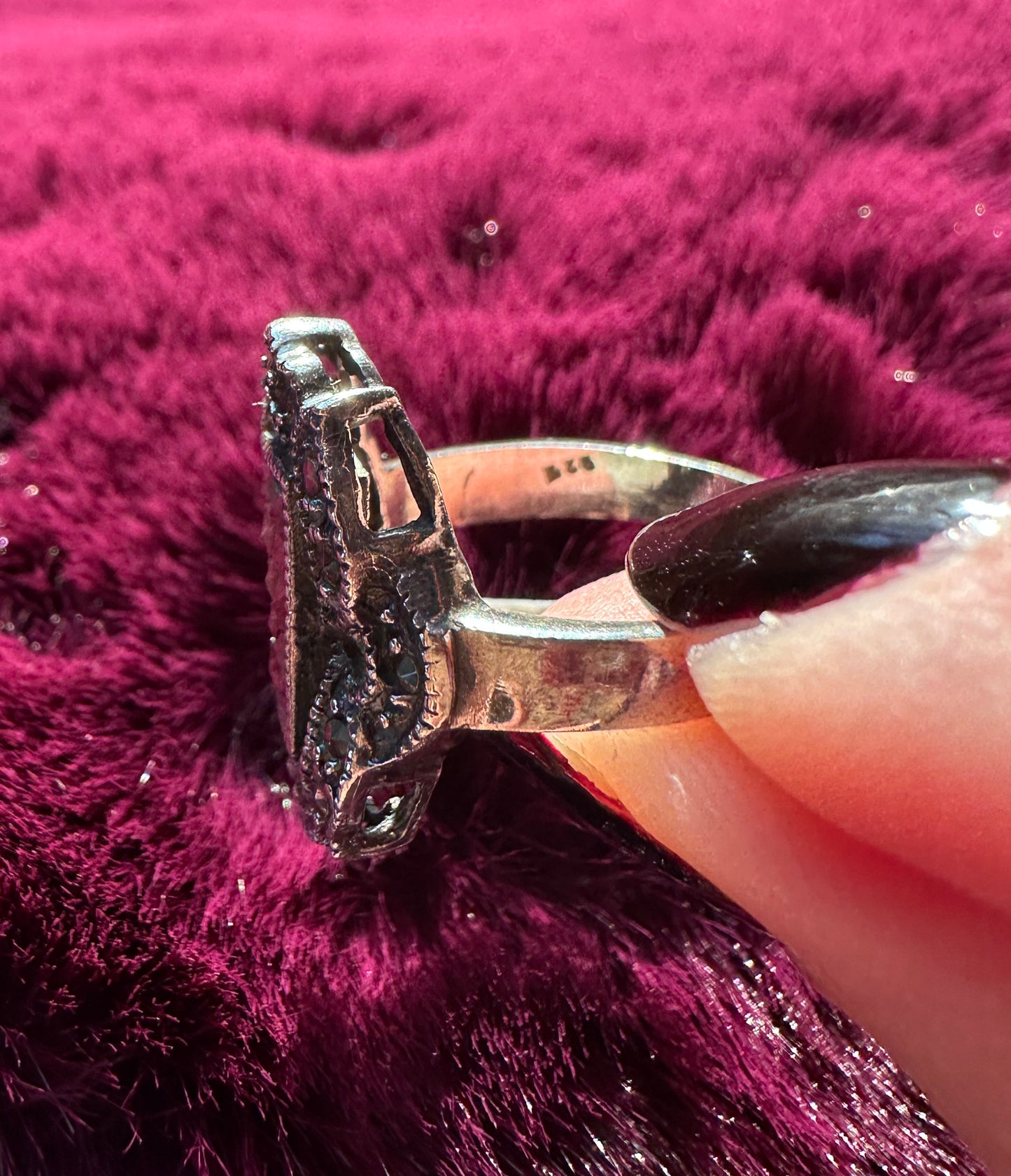 Silver And Marcasite Ring SZ 6.5