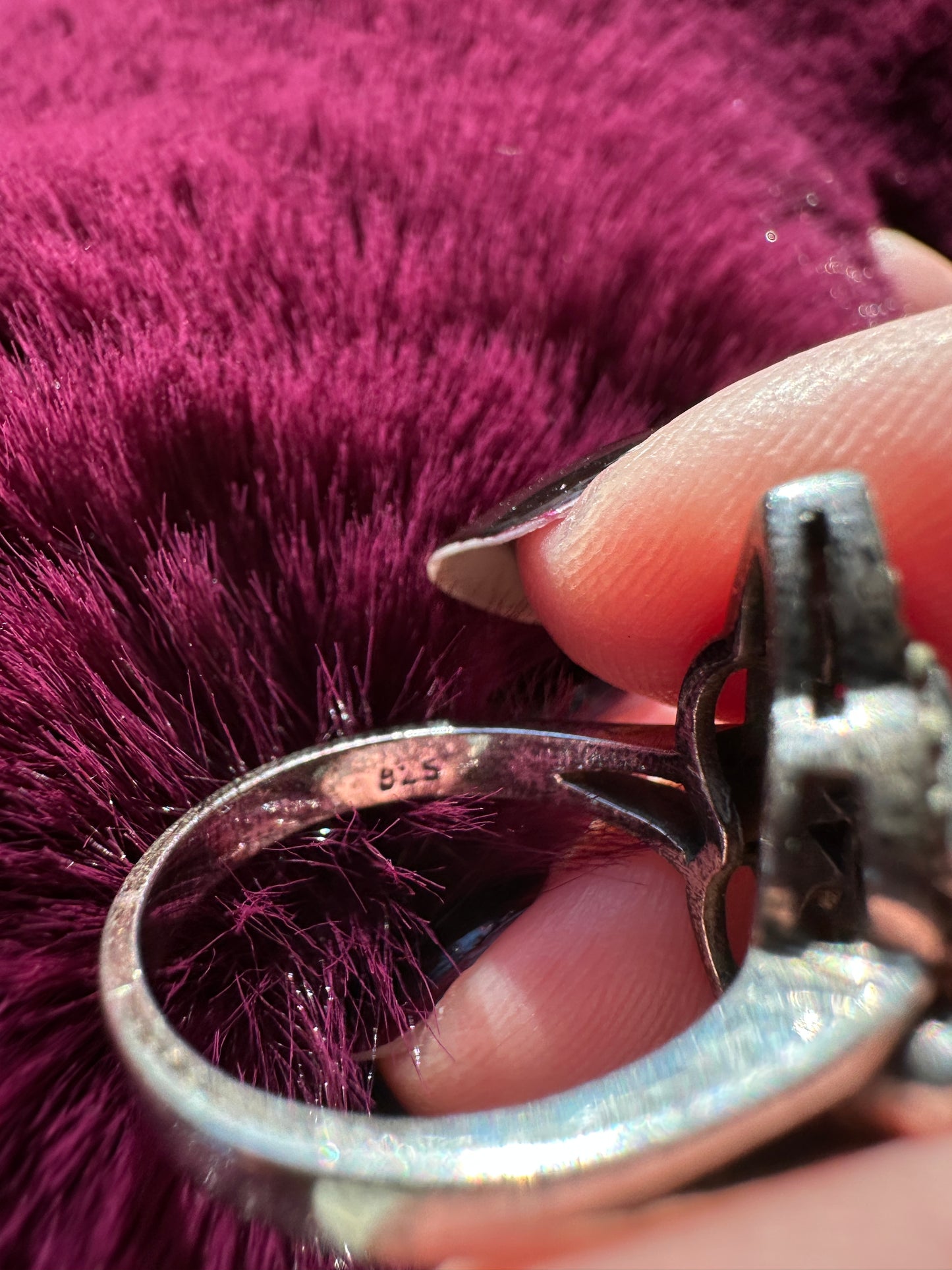 Amethyst And Marcasite Ring SZ 6.75
