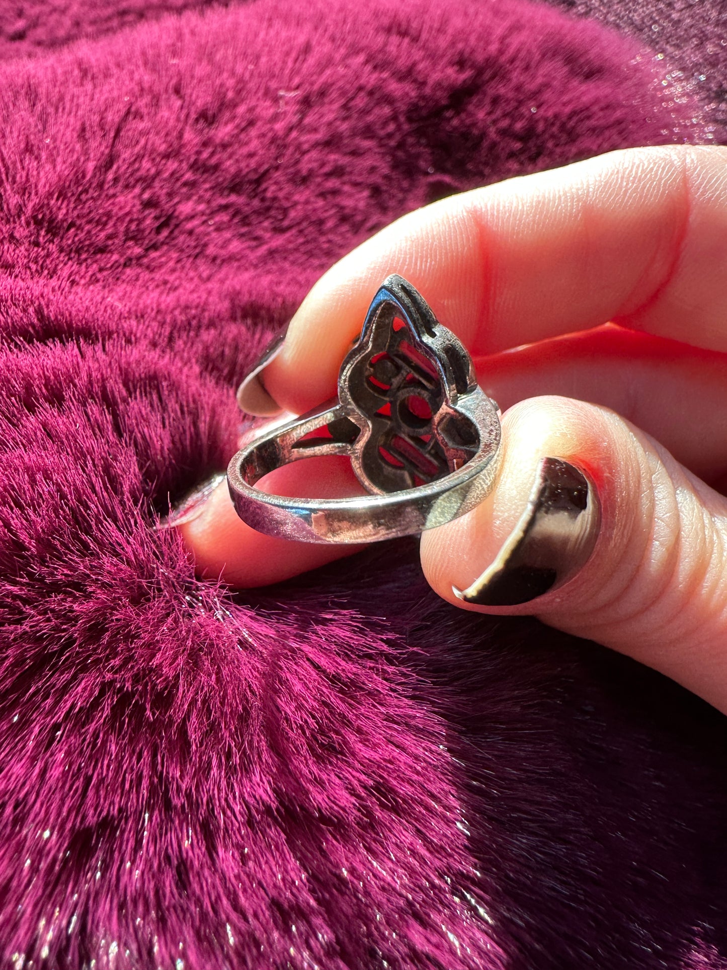 Amethyst And Marcasite Ring SZ 6.75