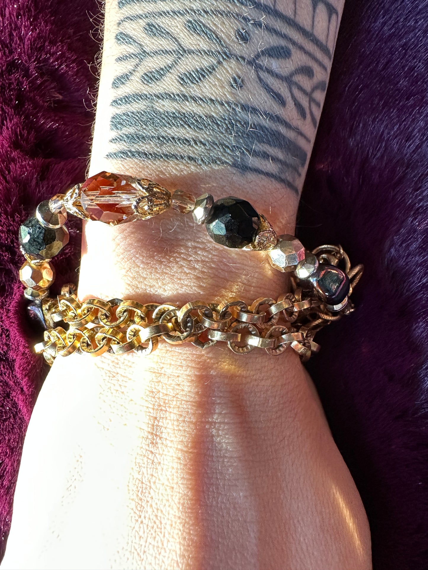 Chain And Bead Bracelet