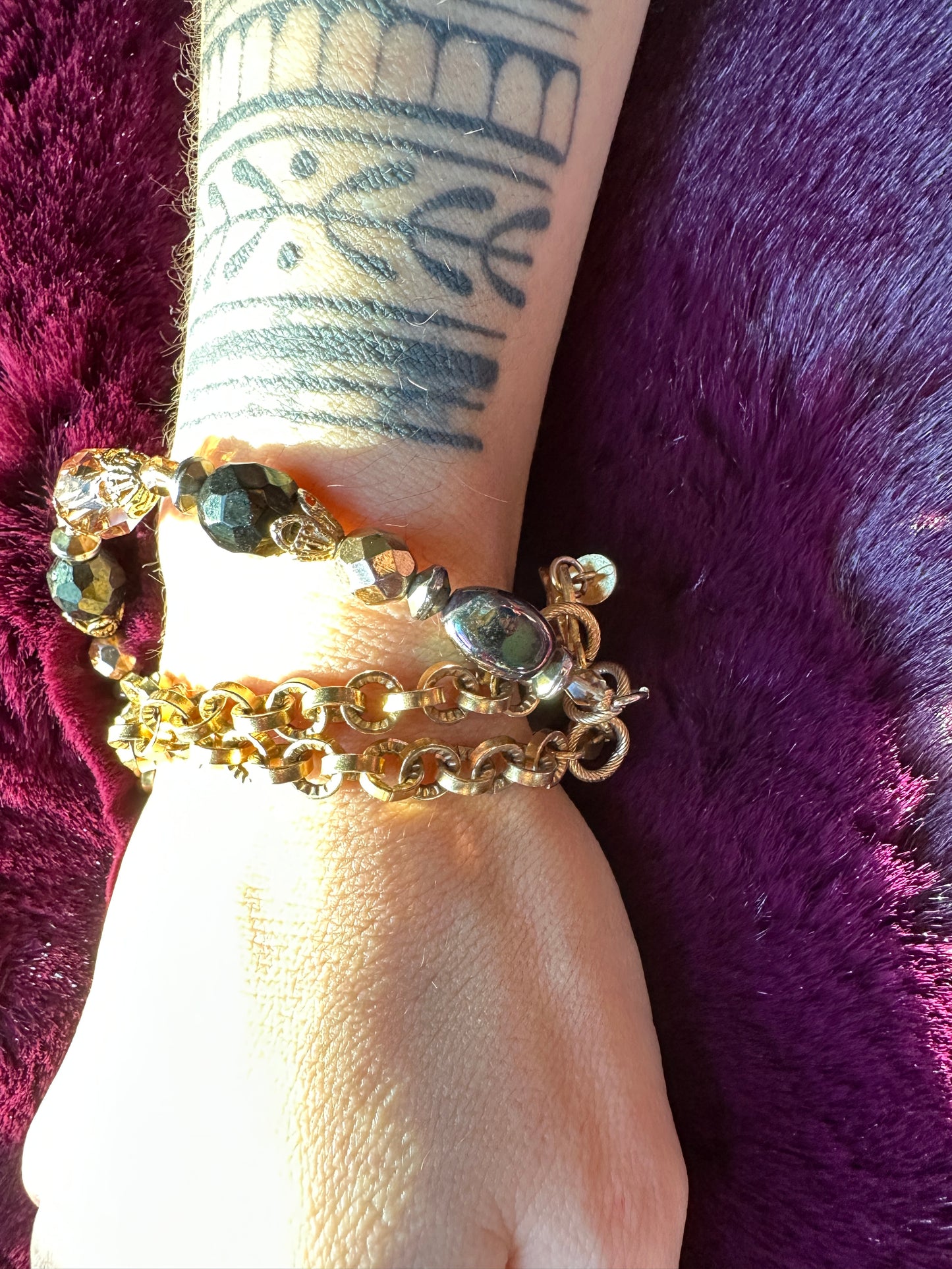 Chain And Bead Bracelet