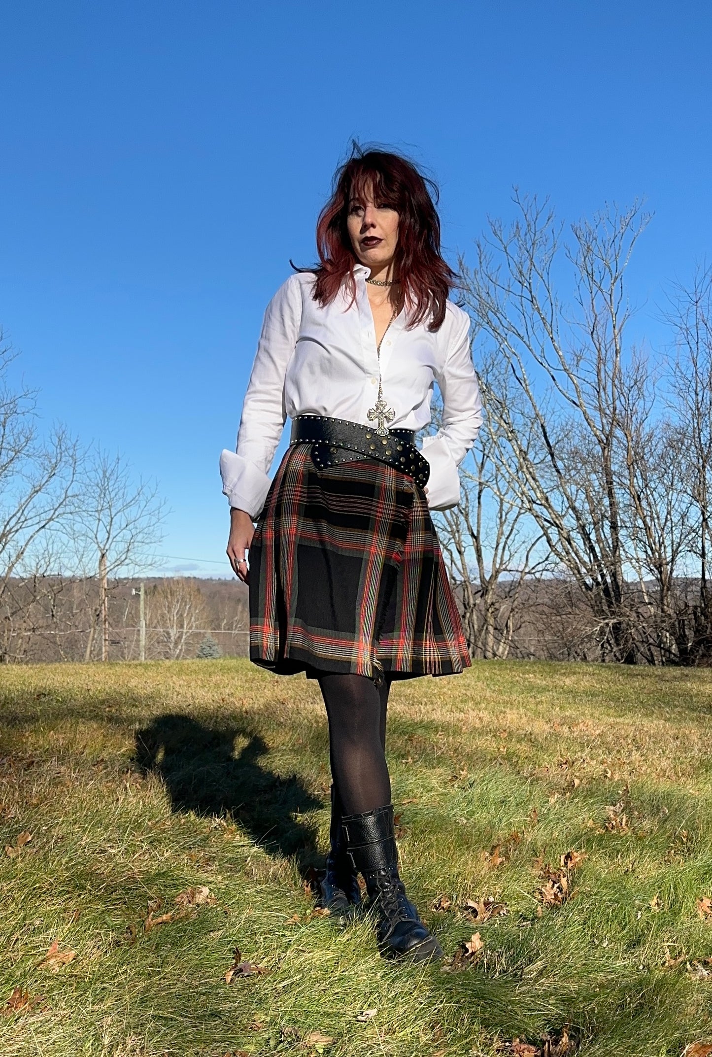 St. Laurent Wool Tartan Skirt SZ 14