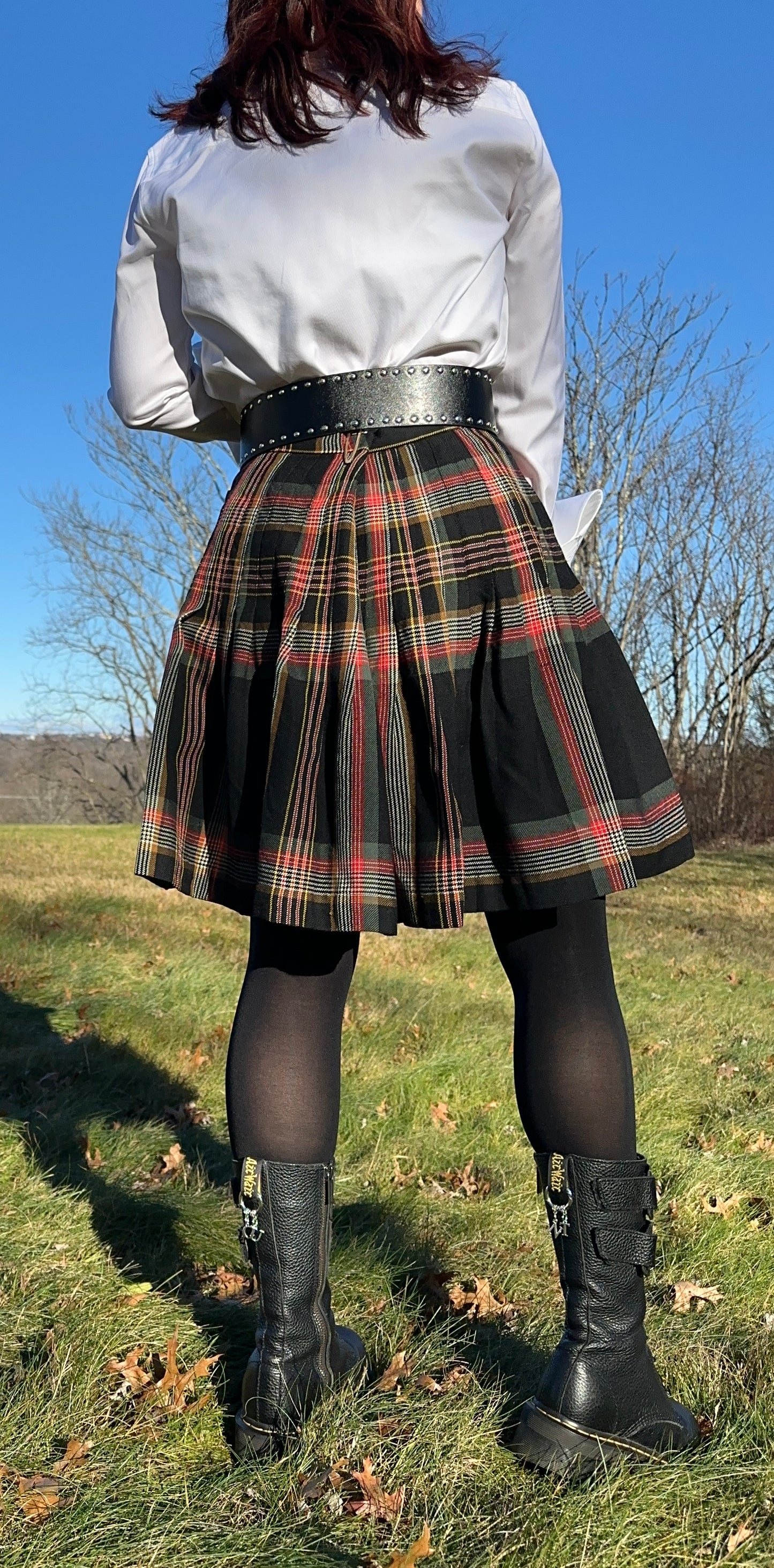 St. Laurent Wool Tartan Skirt SZ 14