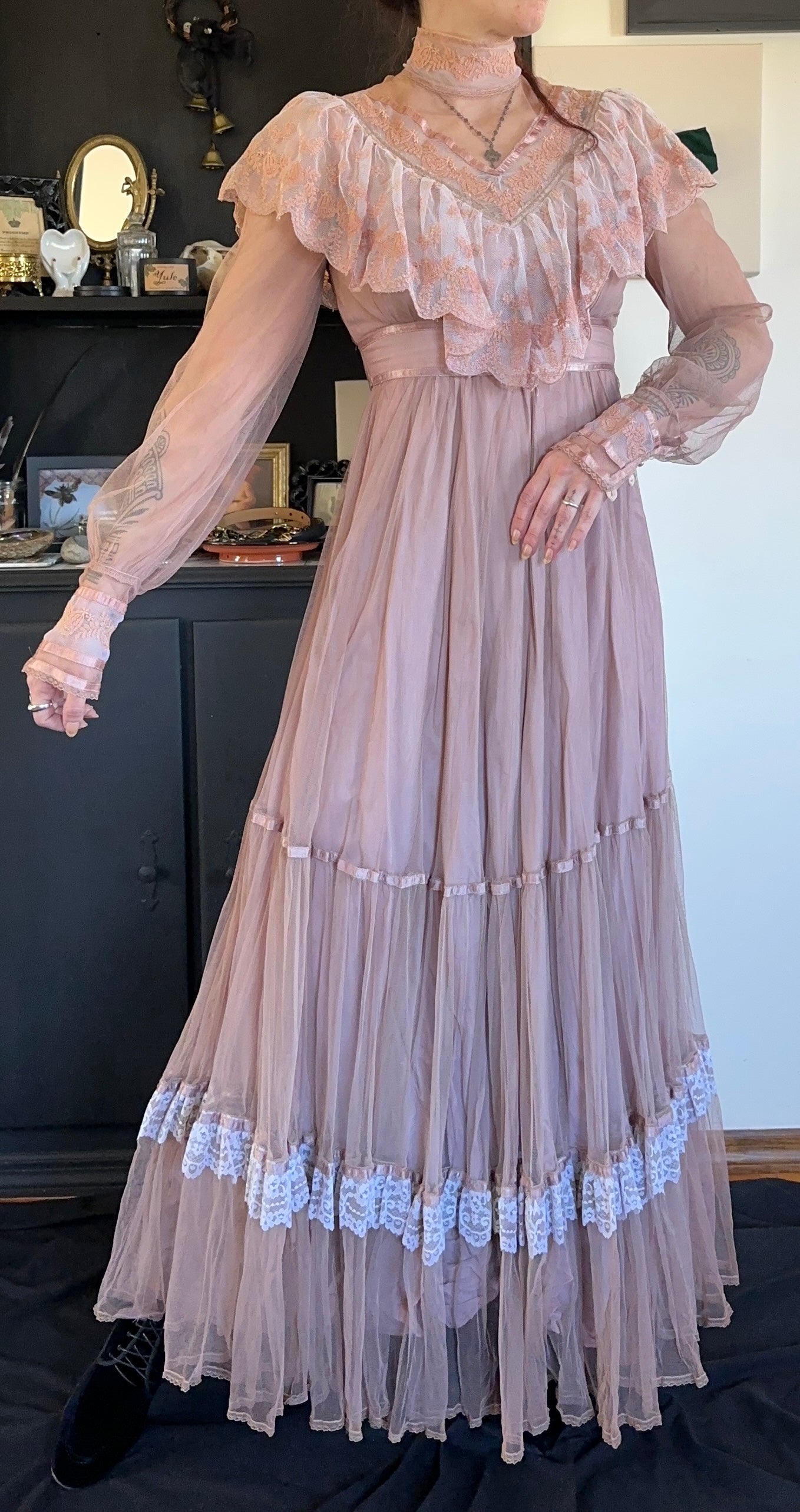 Mauve Gunne Sax Edwardian Dress