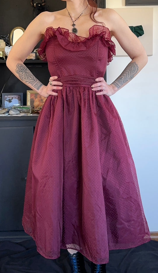 Vintage 80s Gunne Sax Strapless Dress SZ 6