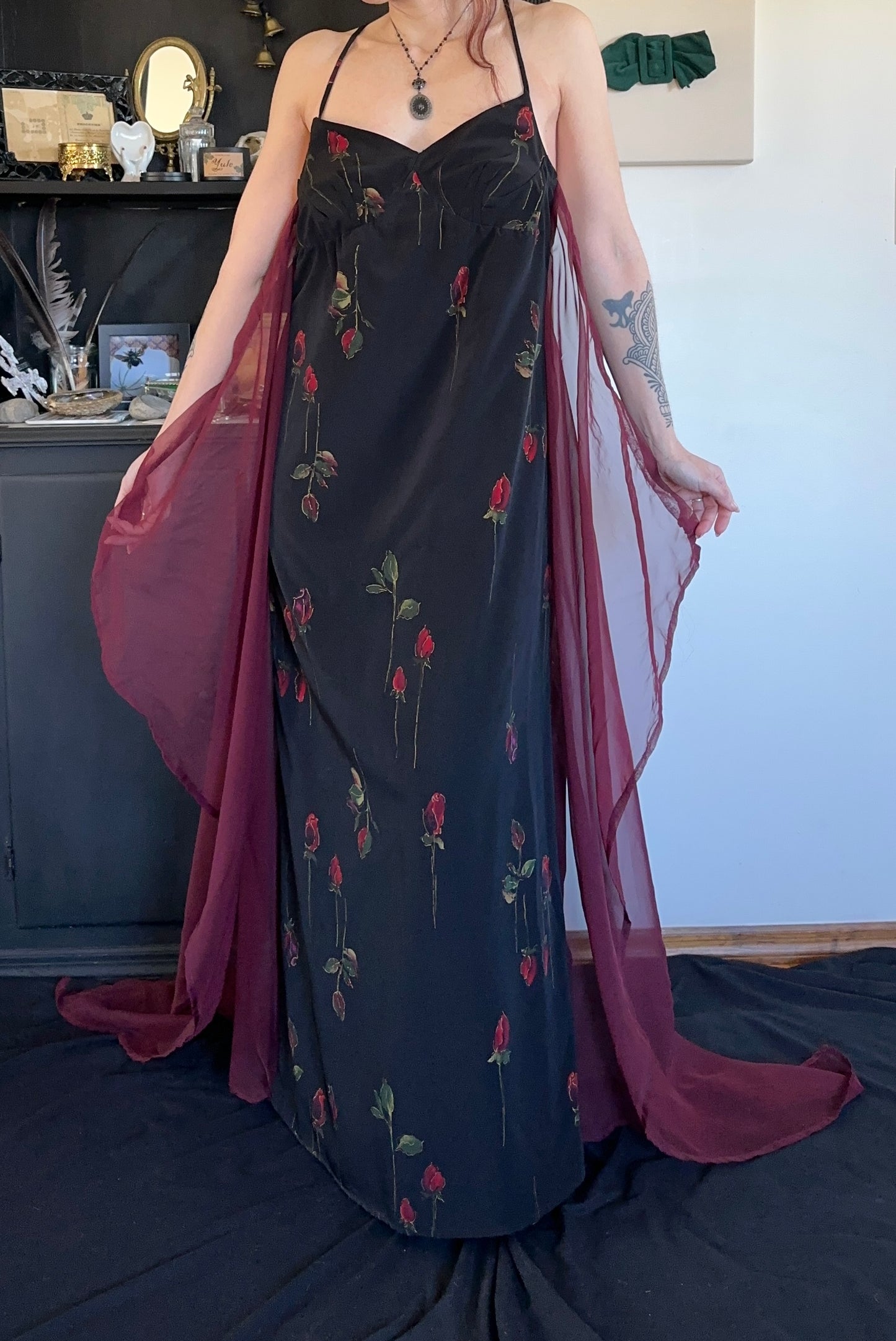 Backless Floral Gown M/L
