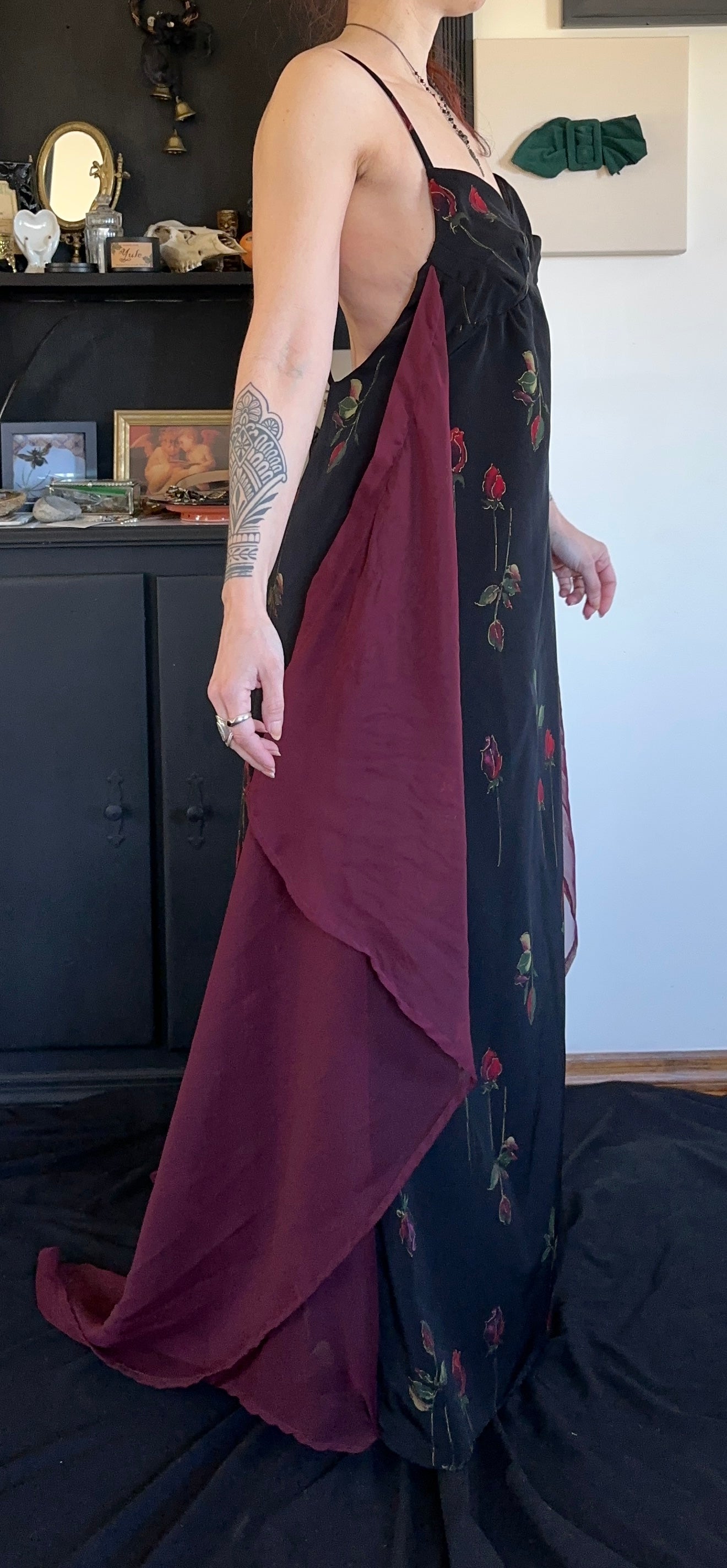 Backless Floral Gown M/L