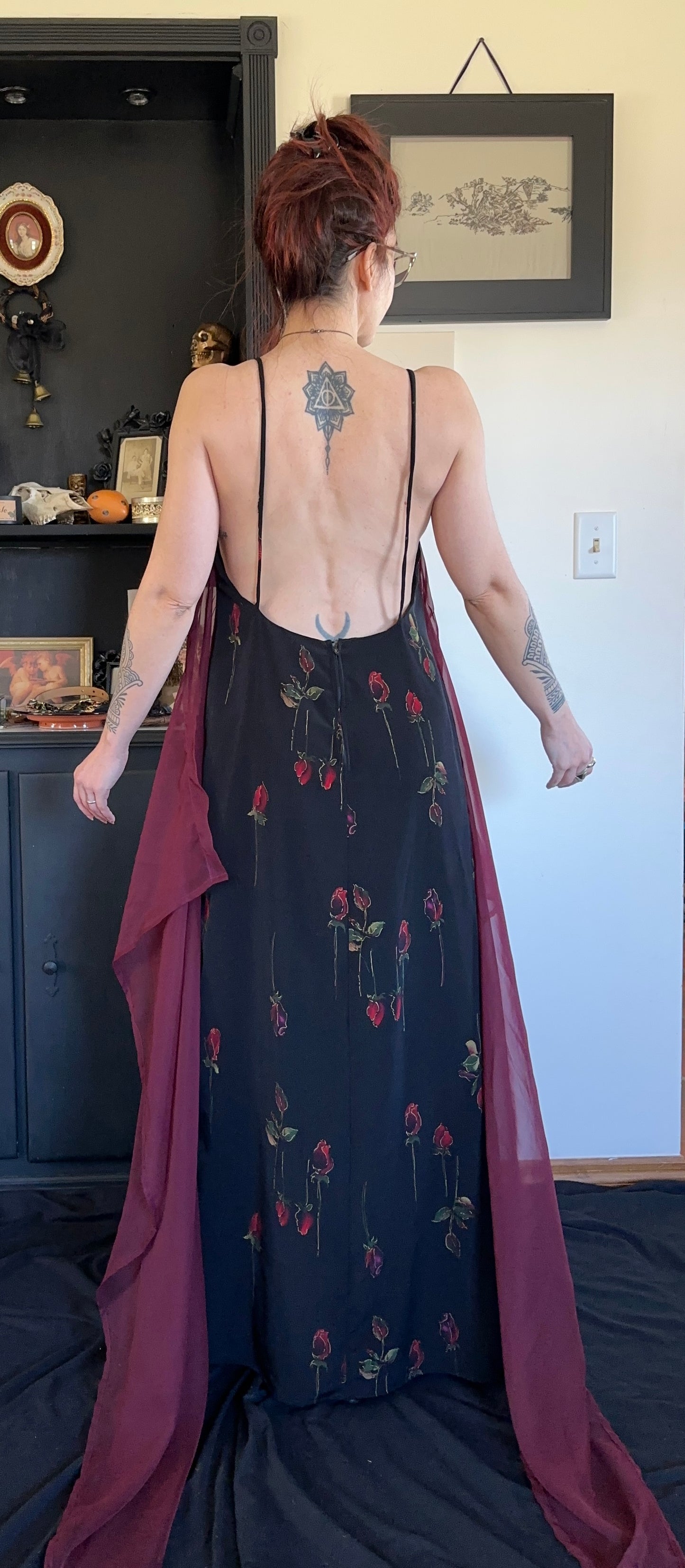 Backless Floral Gown M/L