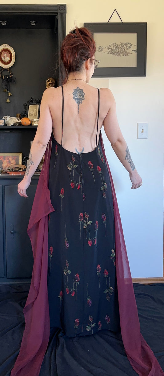 Backless Floral Gown M/L