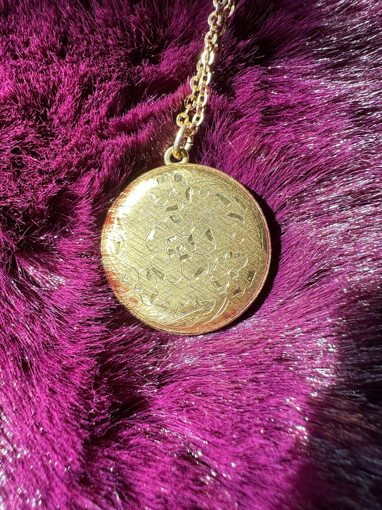 Etched Gold Locket