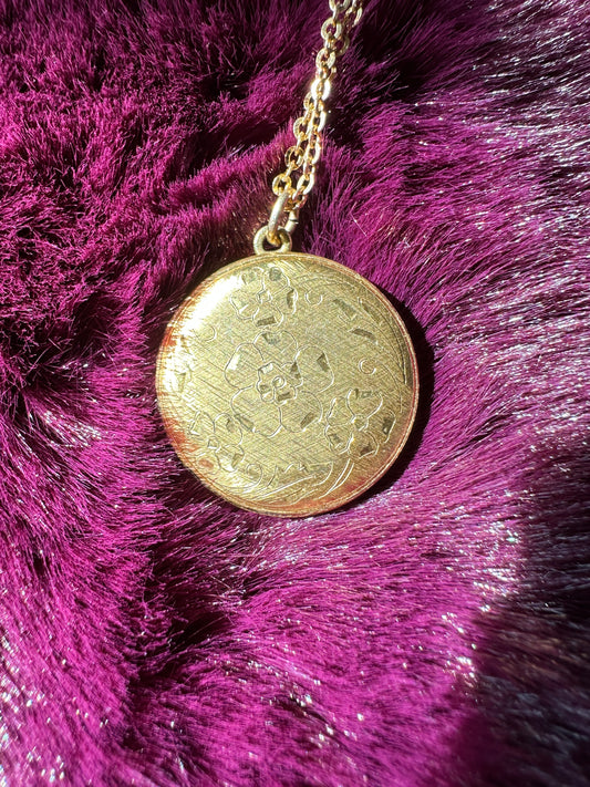 Etched Gold Locket