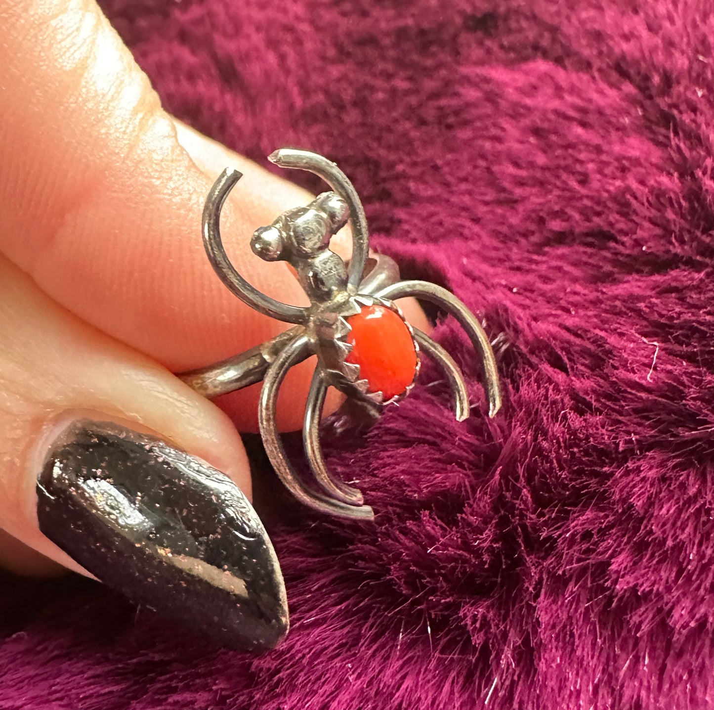 Vintage Silver Spider Ring SZ 5