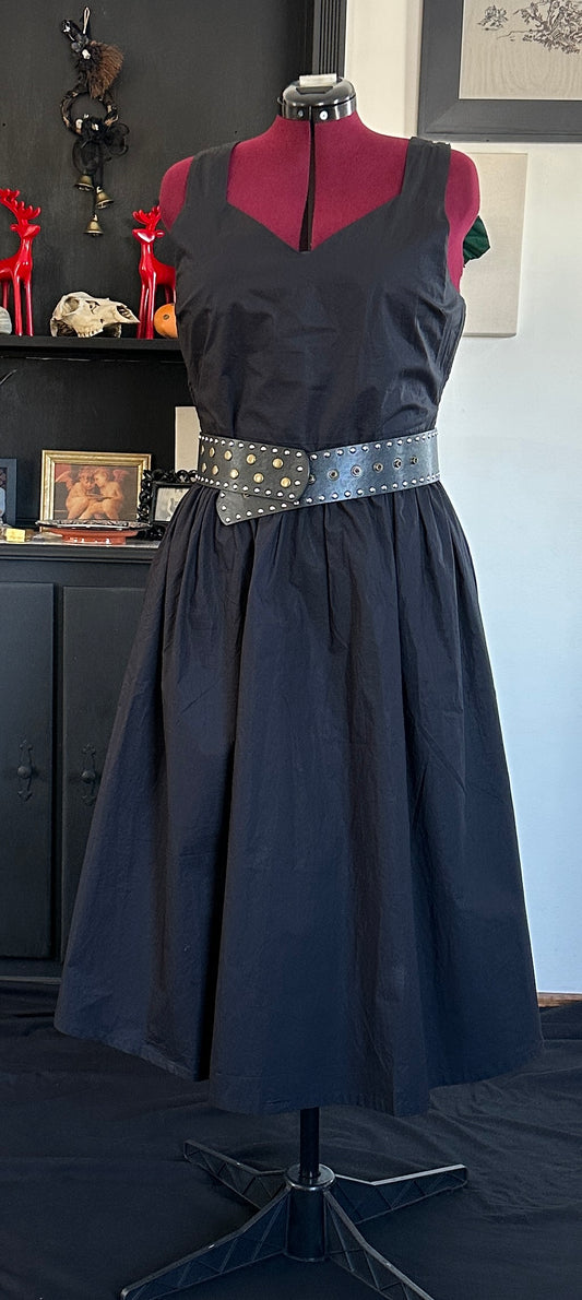 Black Cotton Sleeveless Dress XL - 1X
