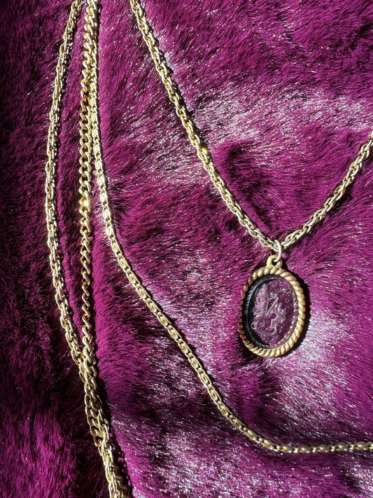 Vintage Intaglio Multi-Strand Necklace